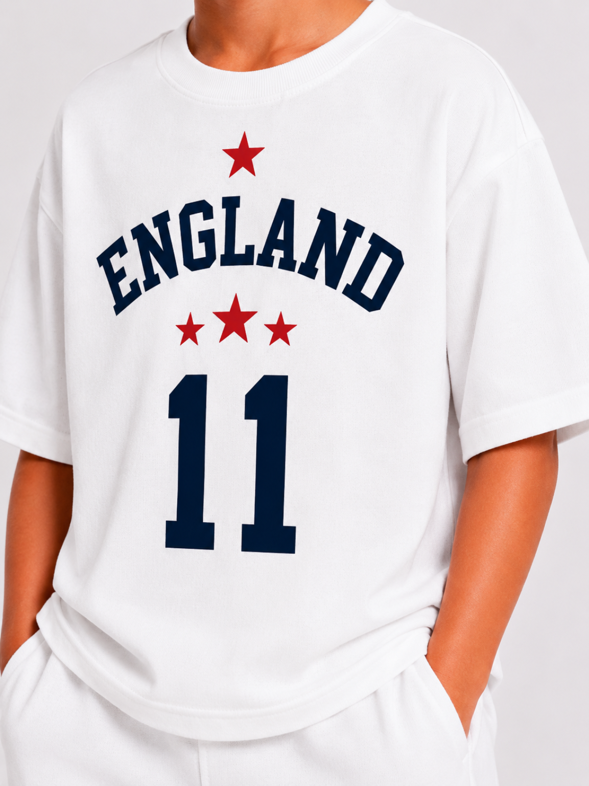 ENGLAND - OVERSIZED WHITE CO-ORD SET