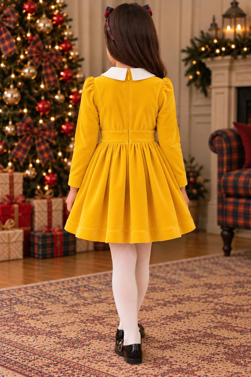 Yellow Velvet dress