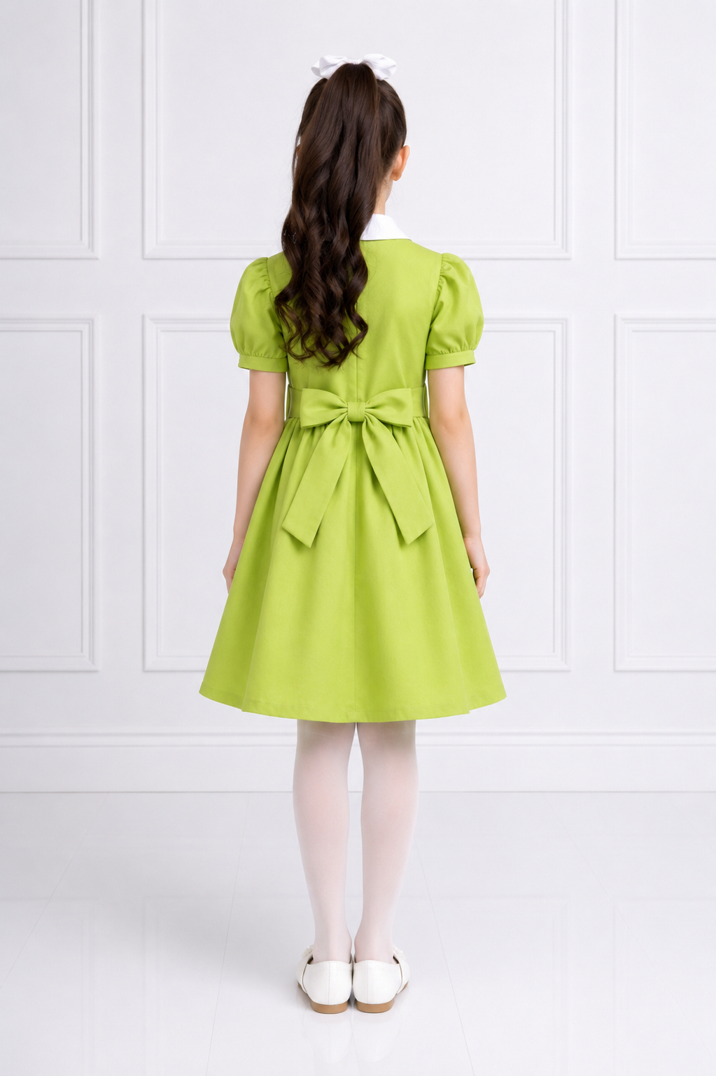 LIGHT GREEN DENIM DRESS
