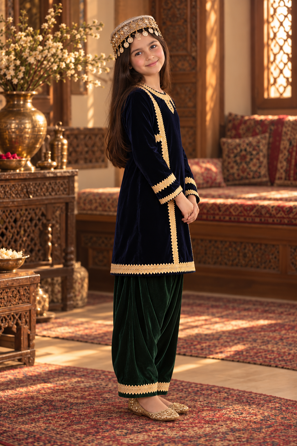 NAVY & GREEN FARSHI SET