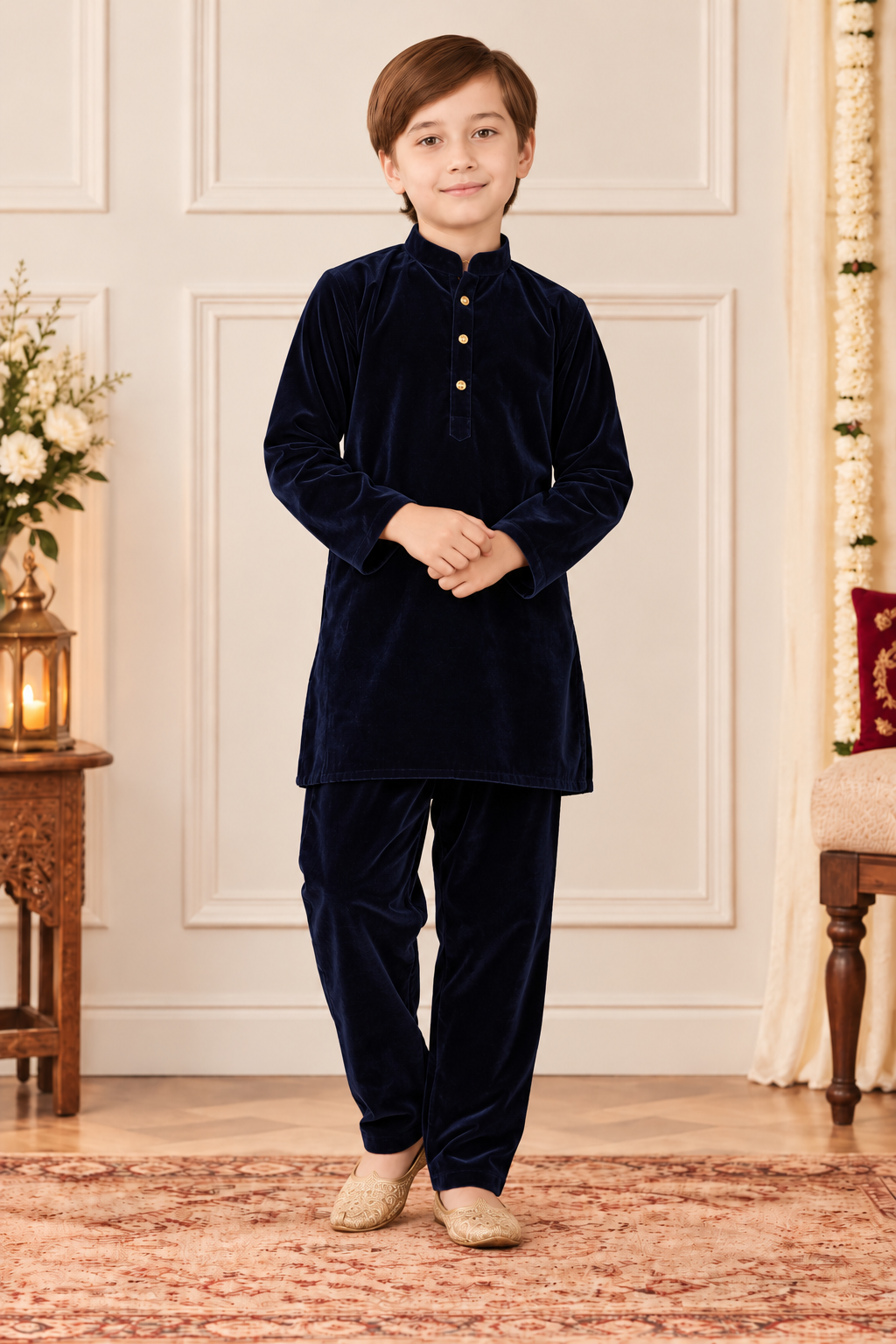 NAVY VELVET SET