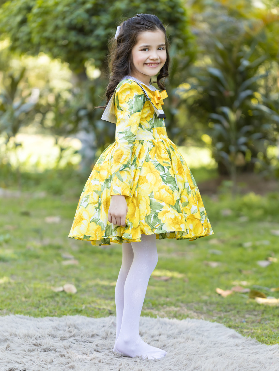 Yellow Peony - Full Sleeves Dress