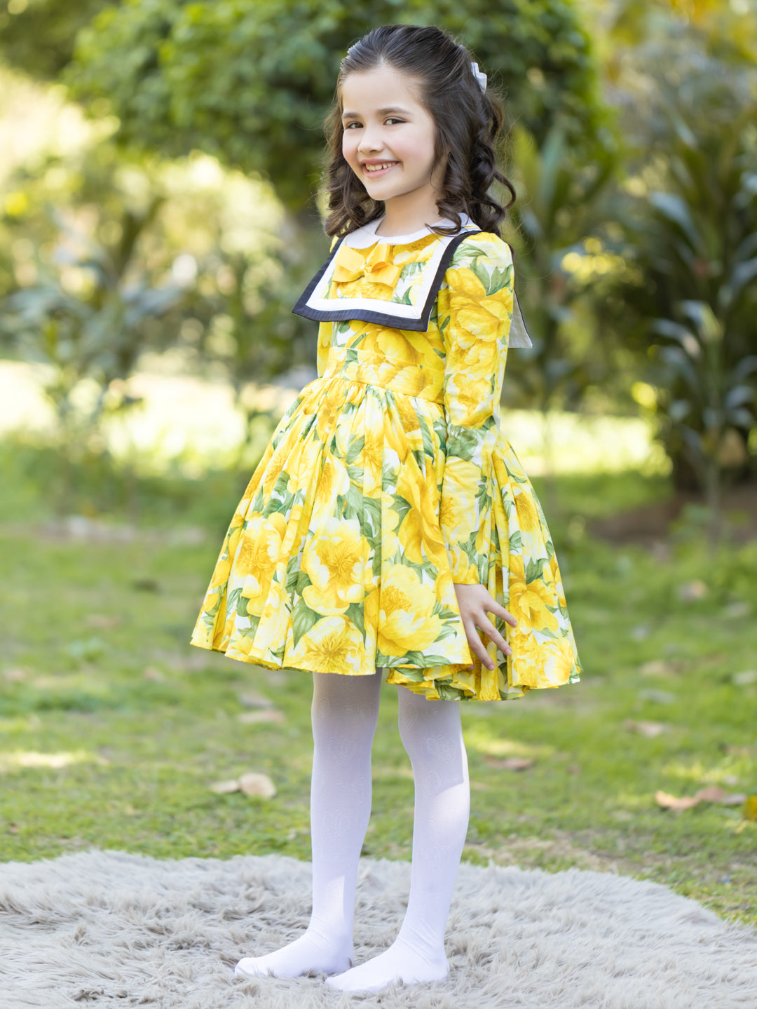 Yellow Peony - Full Sleeves Dress