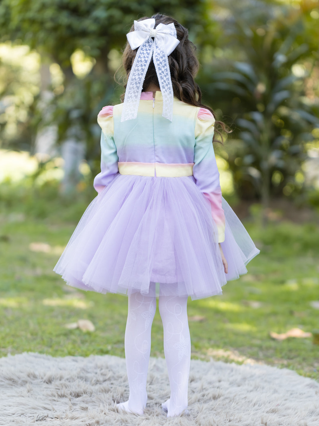 Rainbow Purple Net Dress