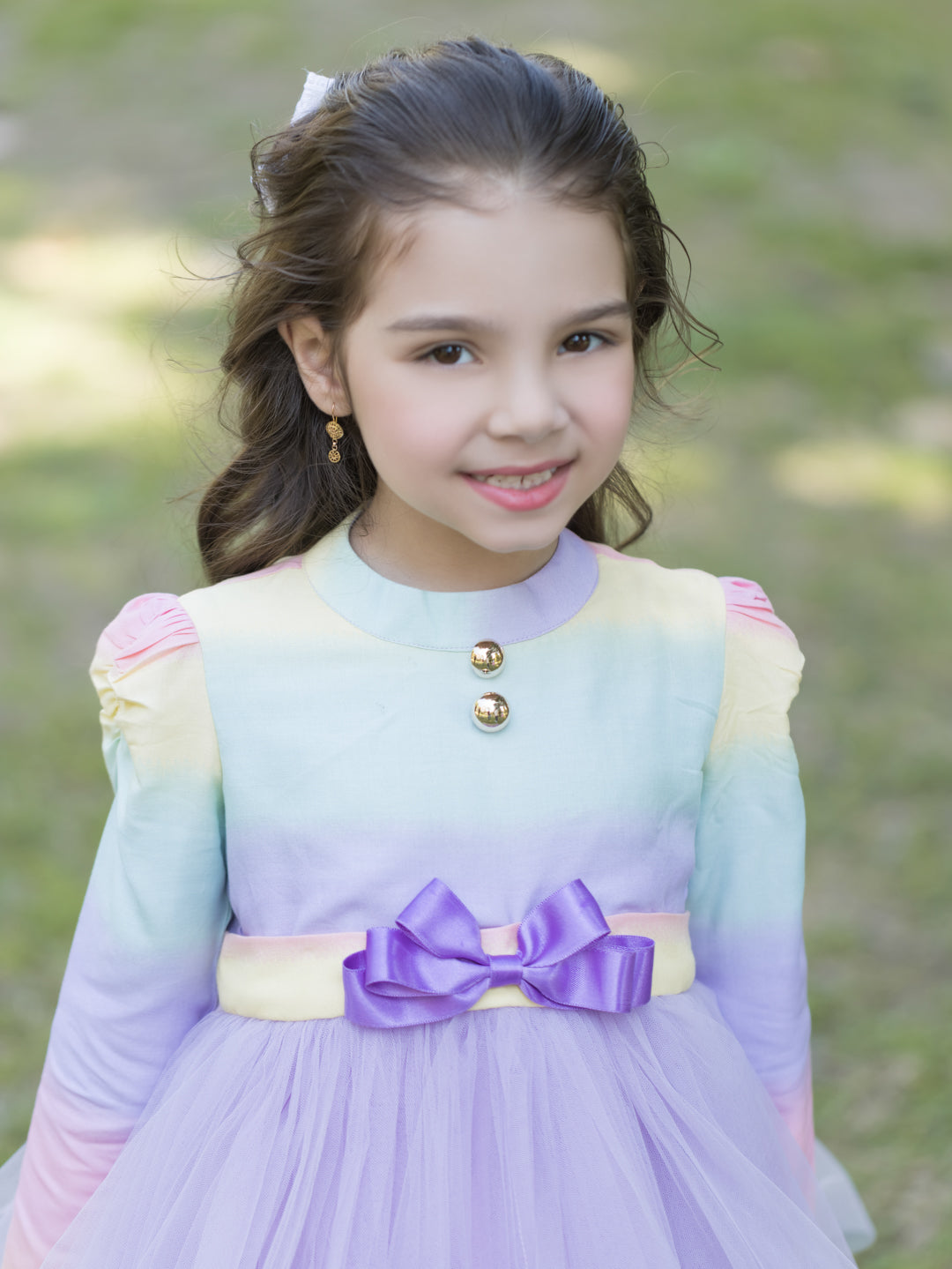 Rainbow Purple Net Dress