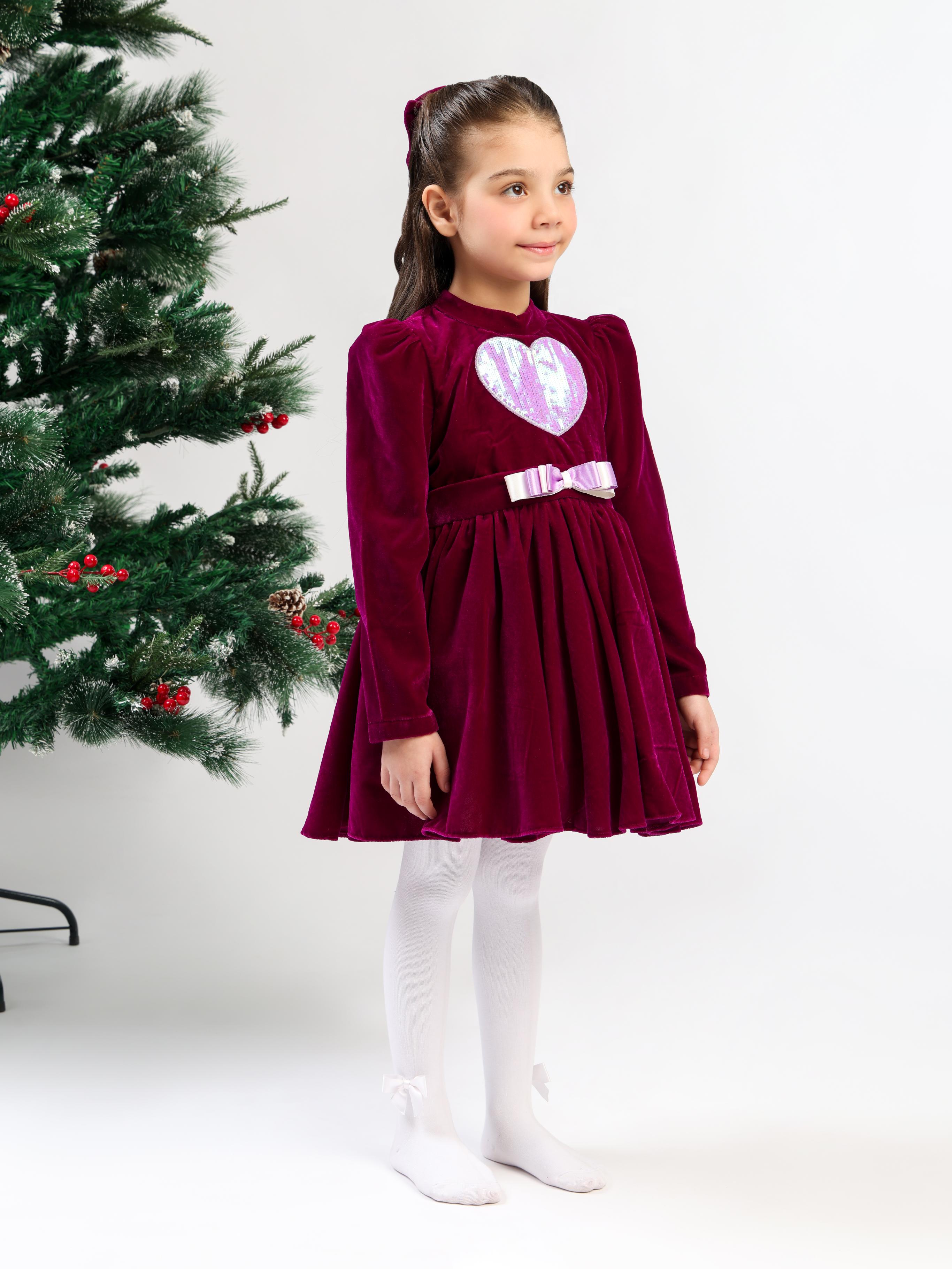 PURPLE VELVET HEART DRESS