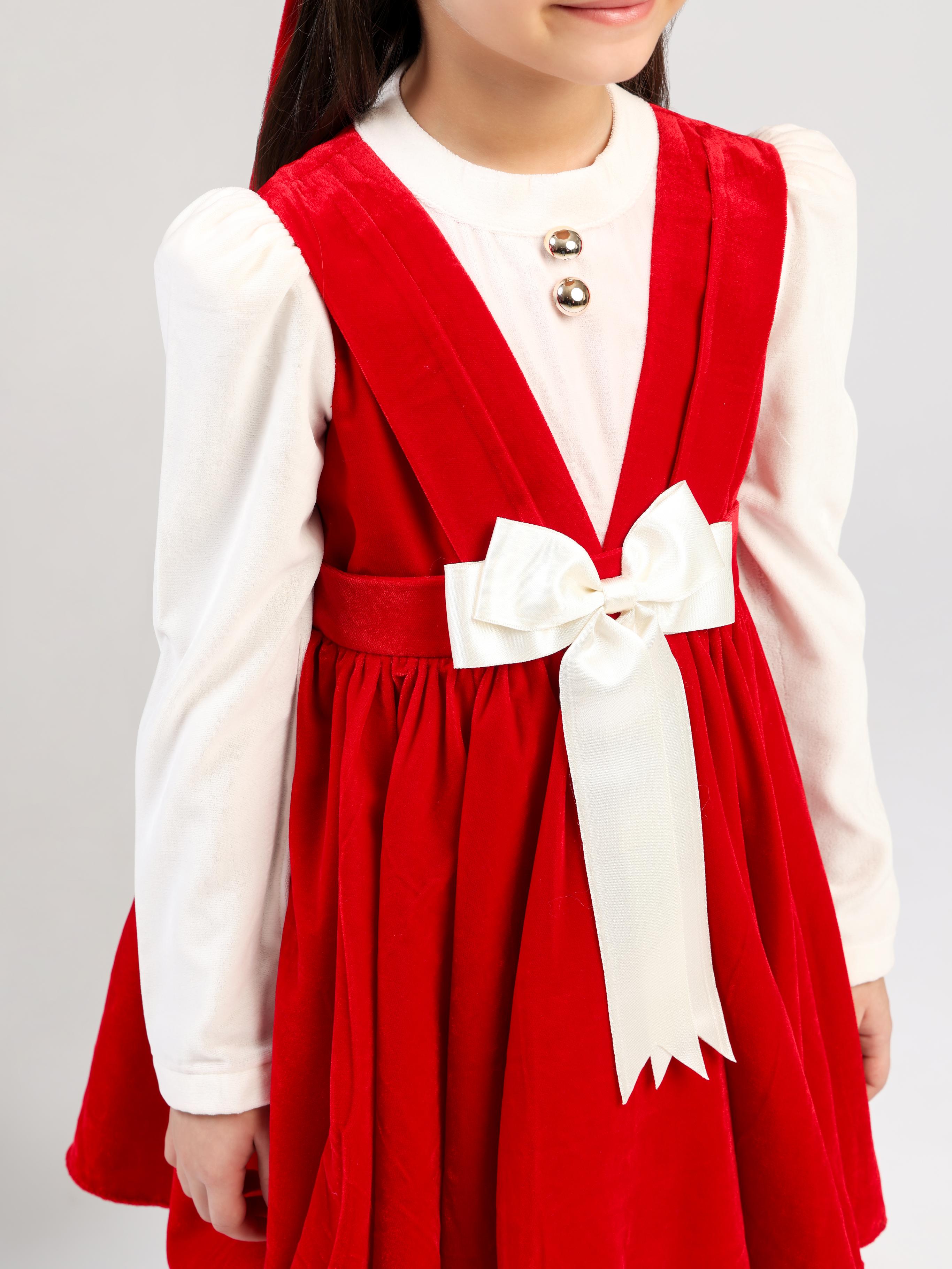 RED AND WHITE VELVET DRESS