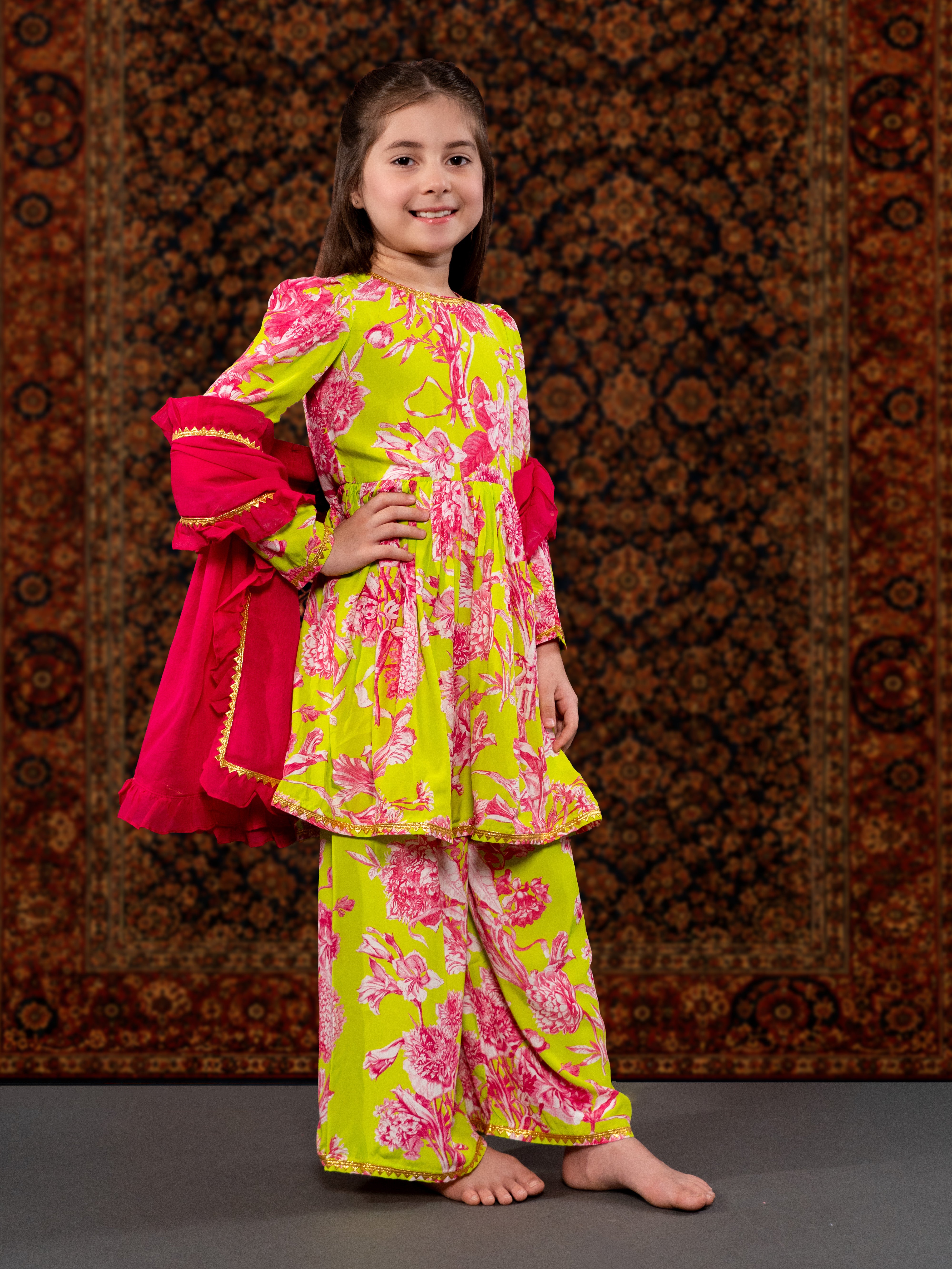 NEON FLORAL SUIT SET
