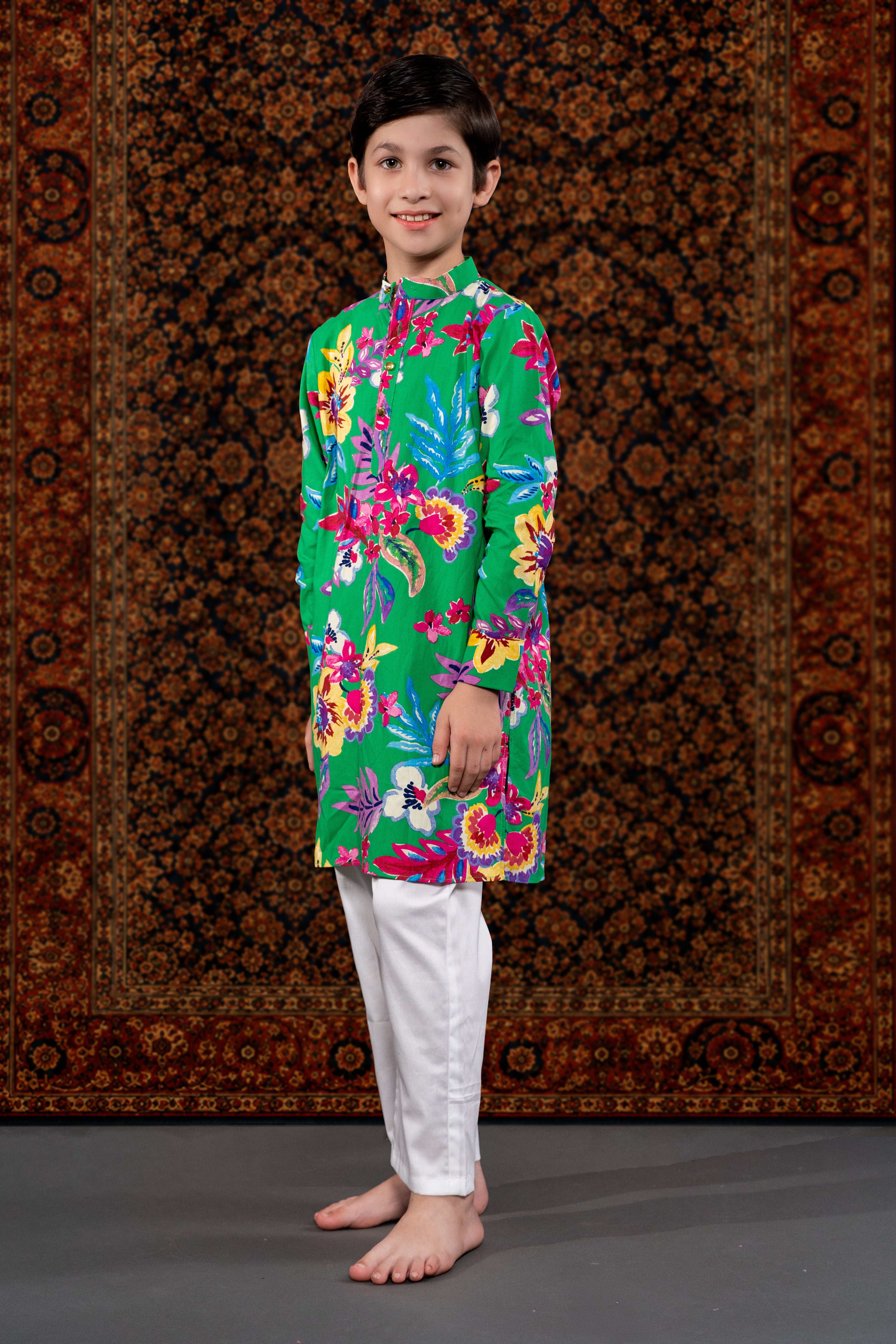 DARK GREEN KURTA SET