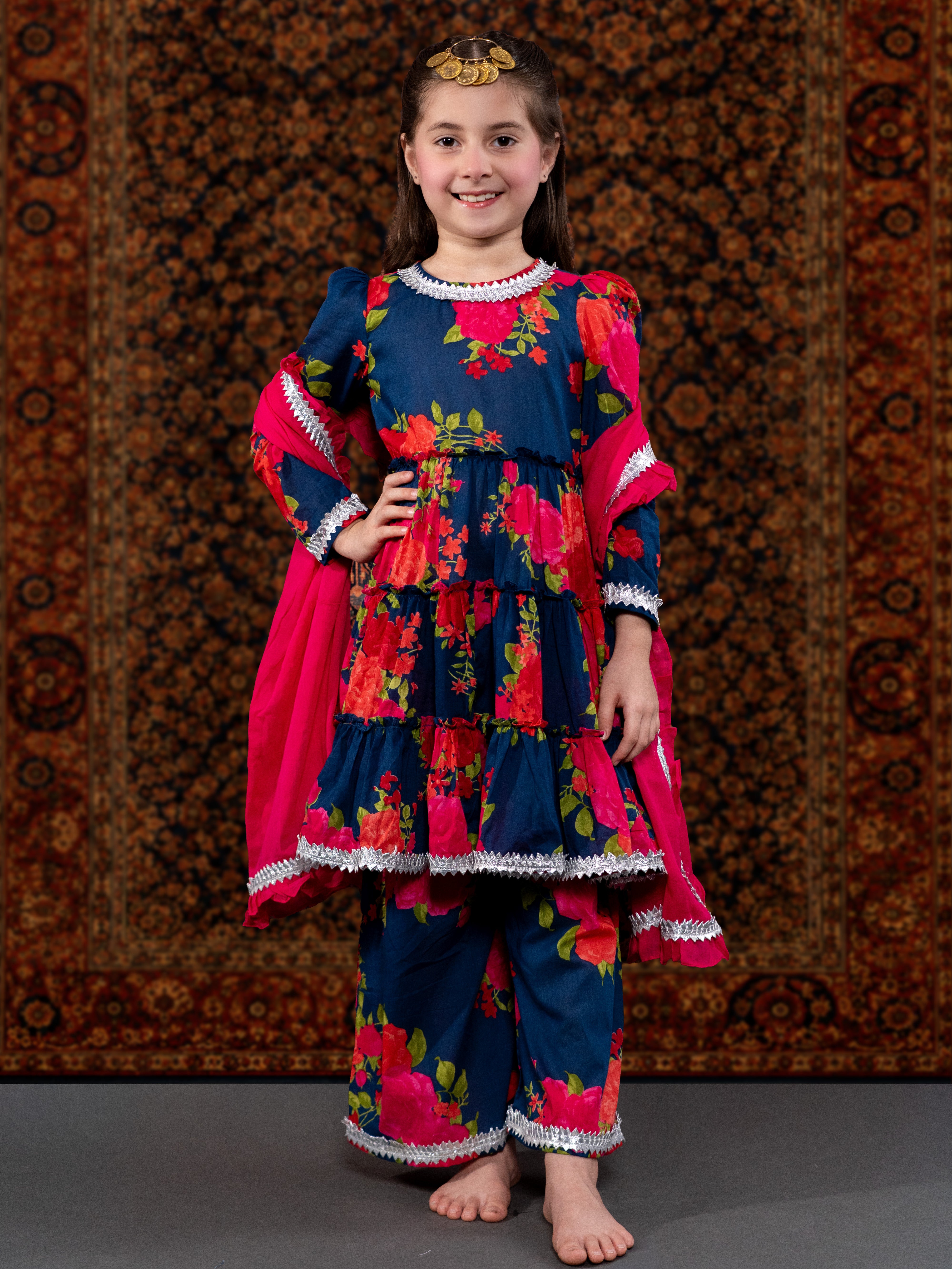 ZIYA - A NAVY COTTON SUIT SET