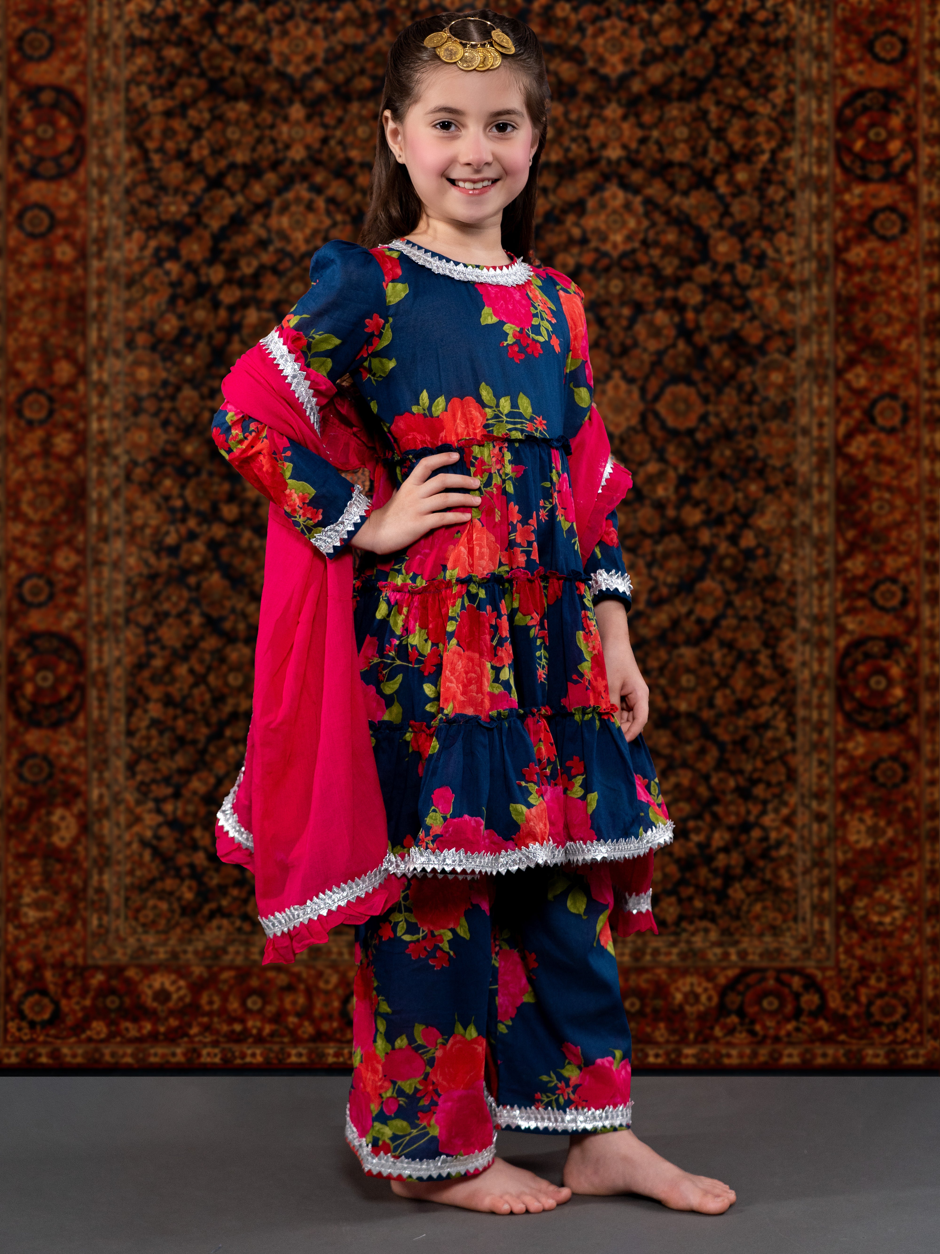 ZIYA - A NAVY COTTON SUIT SET