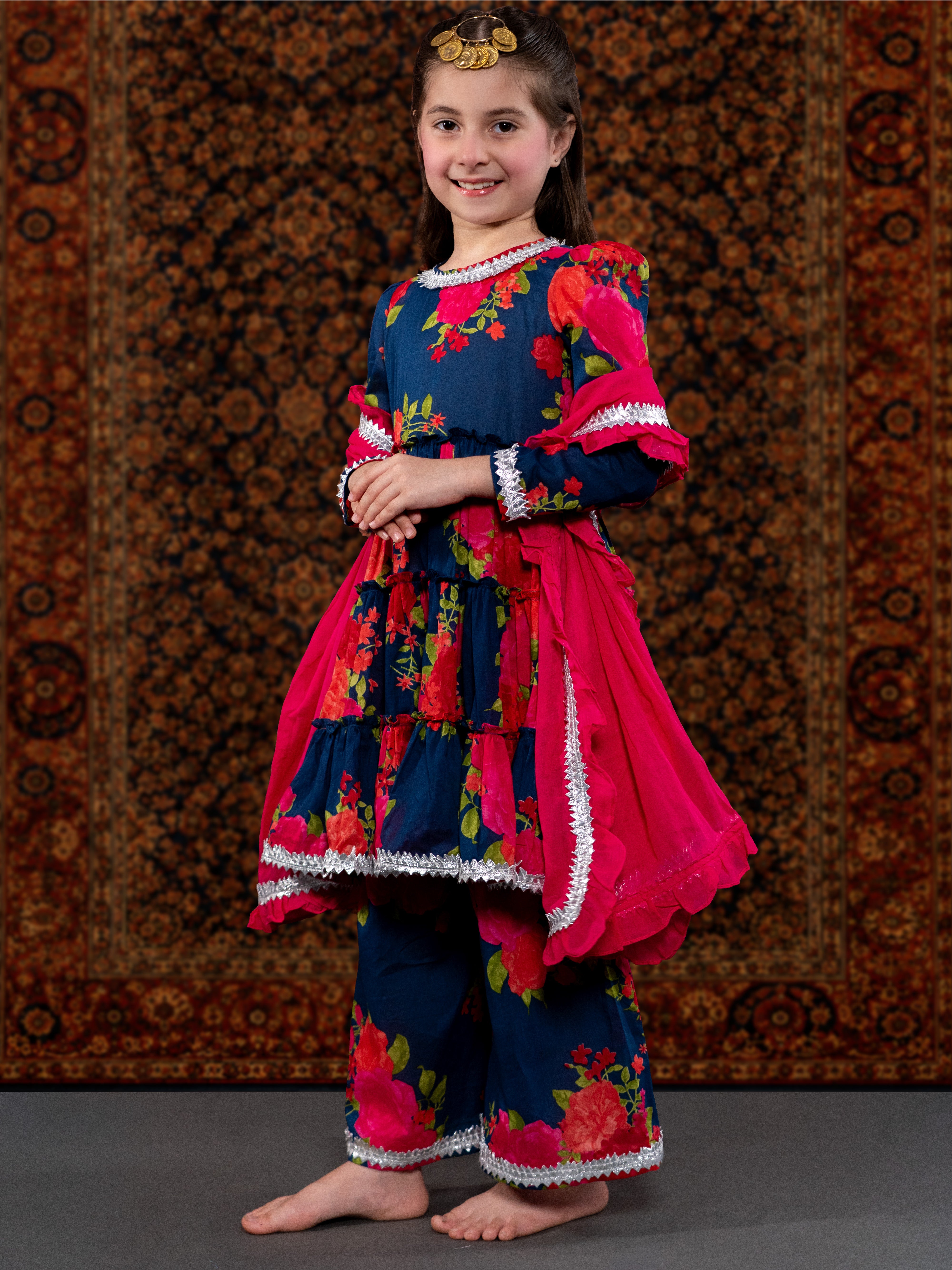 ZIYA - A NAVY COTTON SUIT SET