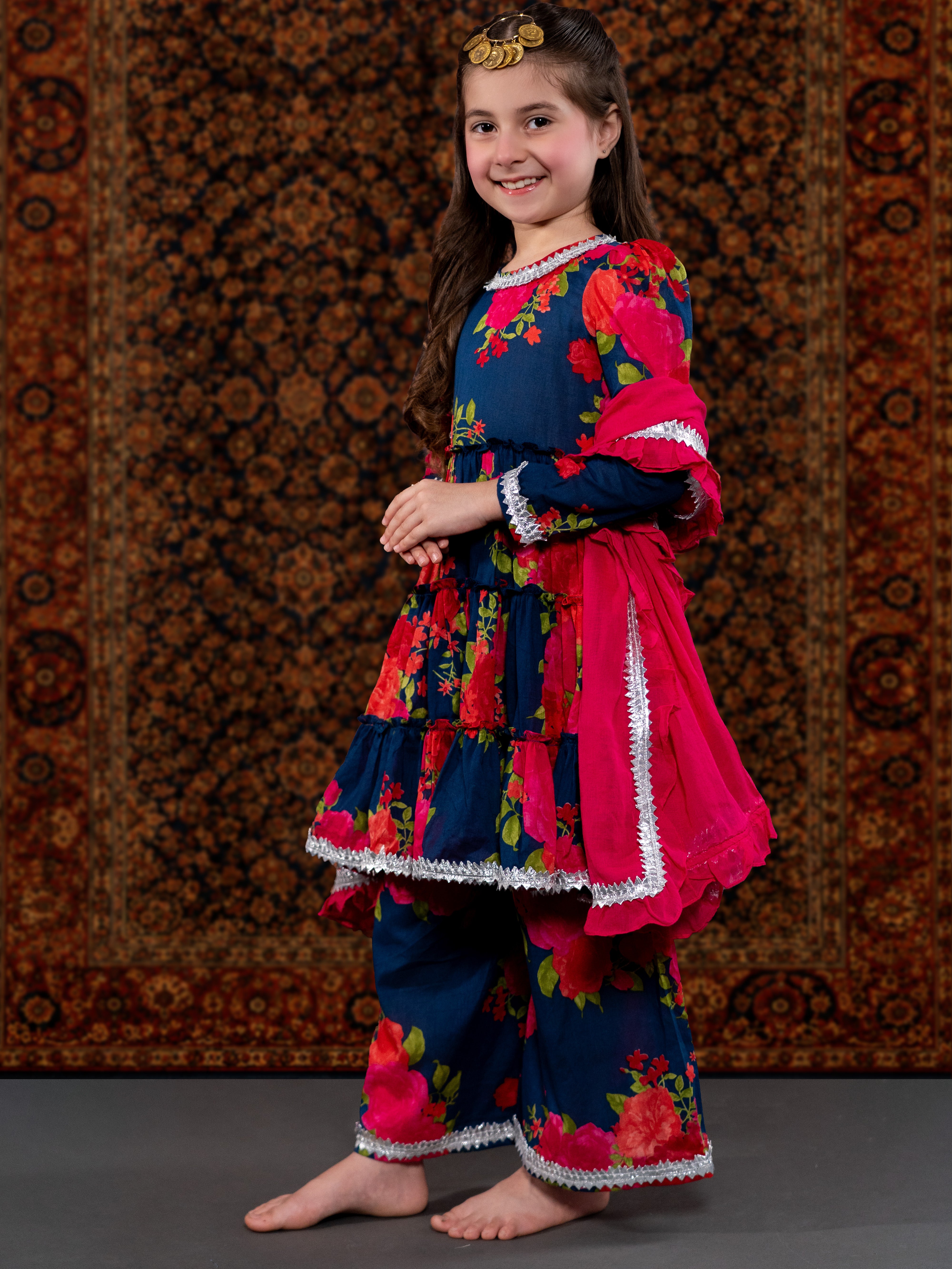 ZIYA - A NAVY COTTON SUIT SET