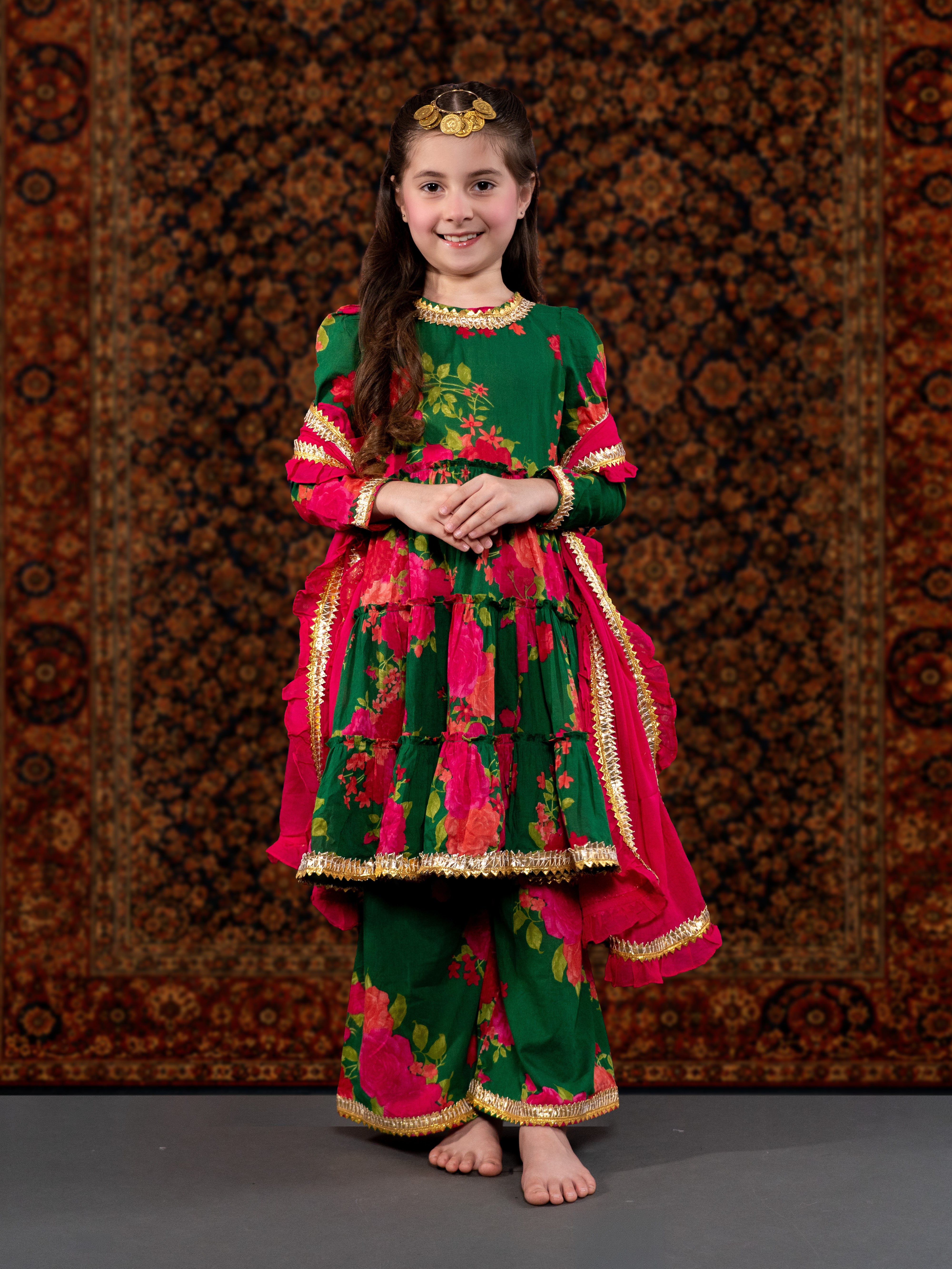 ZARA - A DARK GREEN COTTON SUIT SET