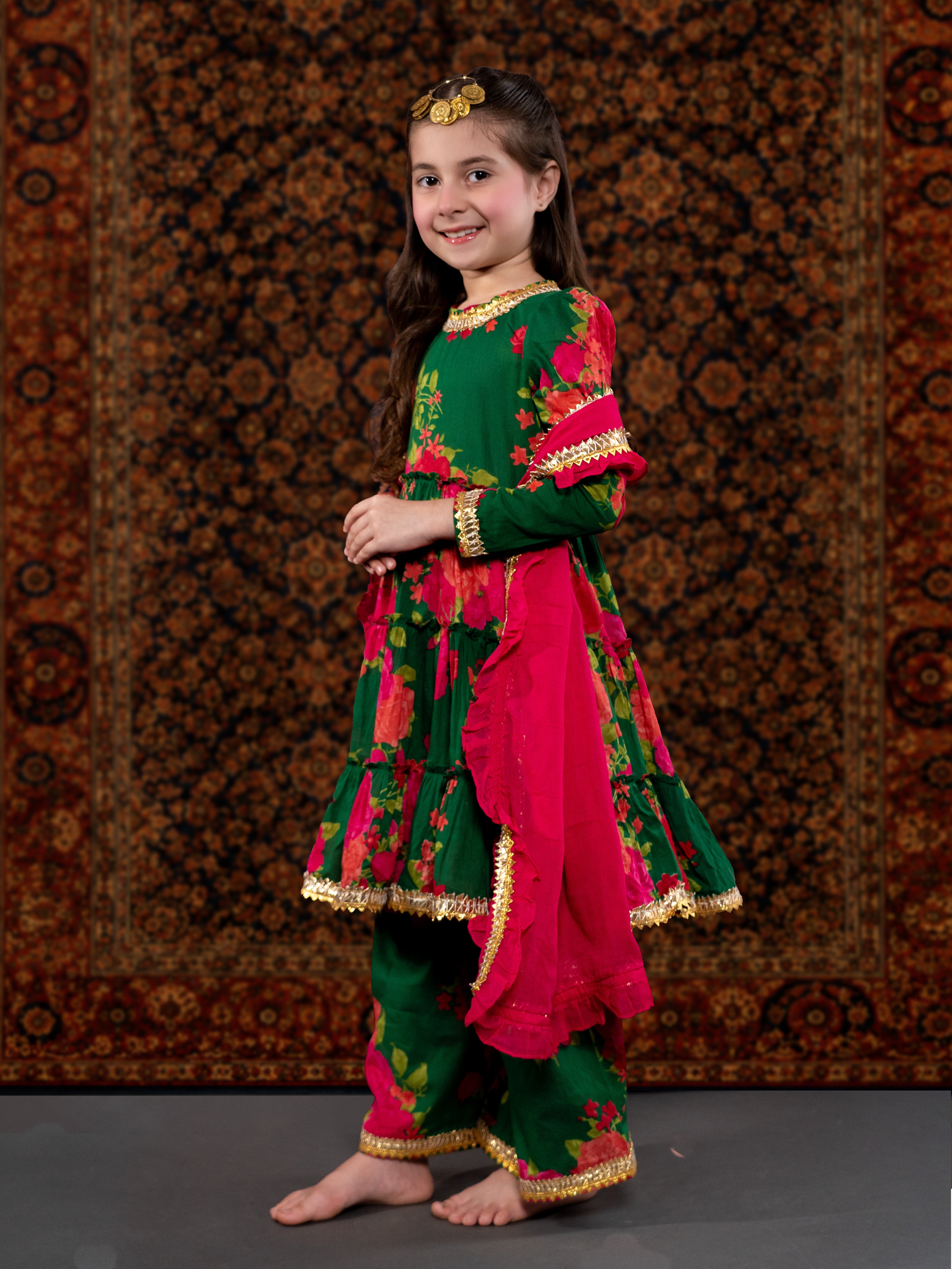 ZARA - A DARK GREEN COTTON SUIT SET
