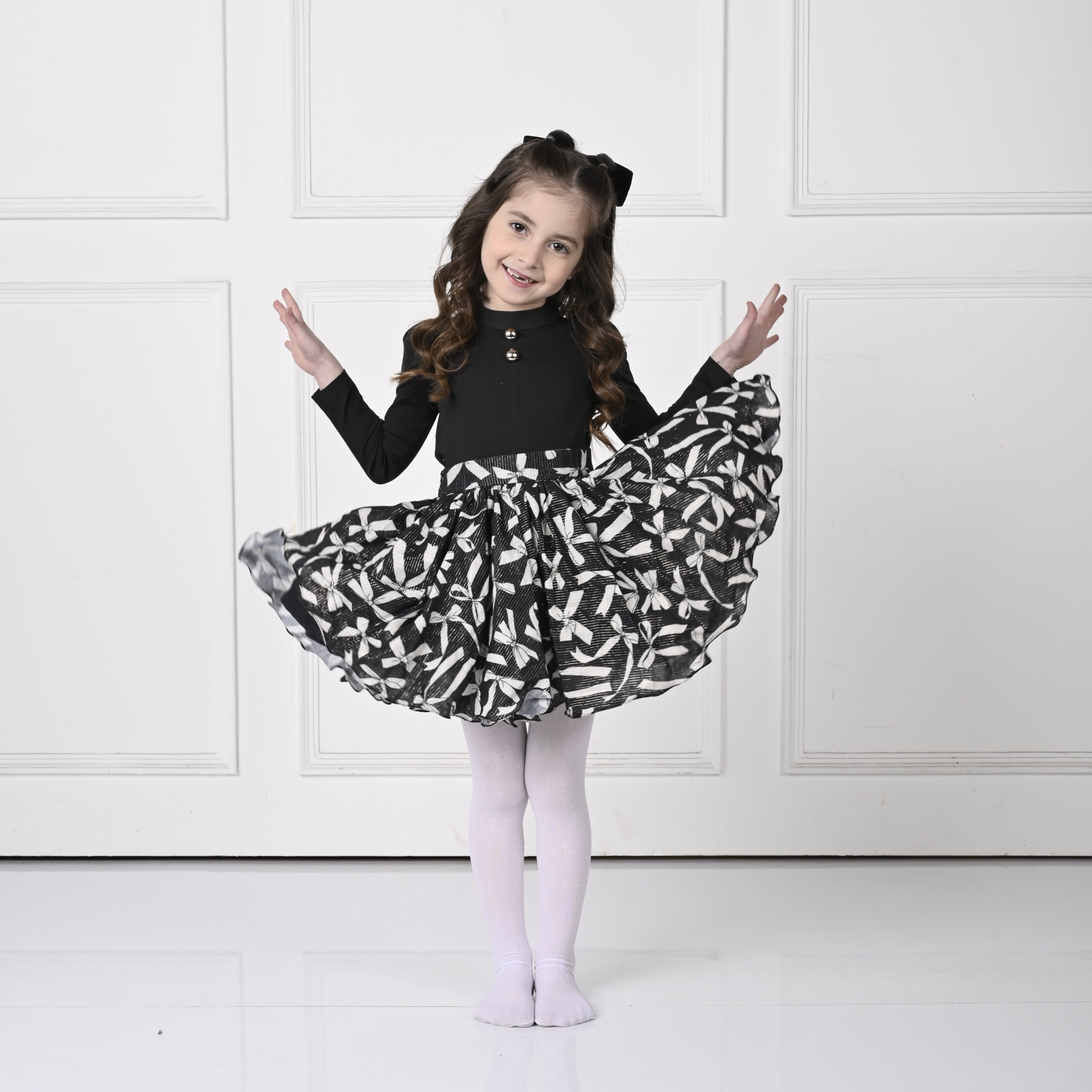 Black Bow Skirts Set Co Ords