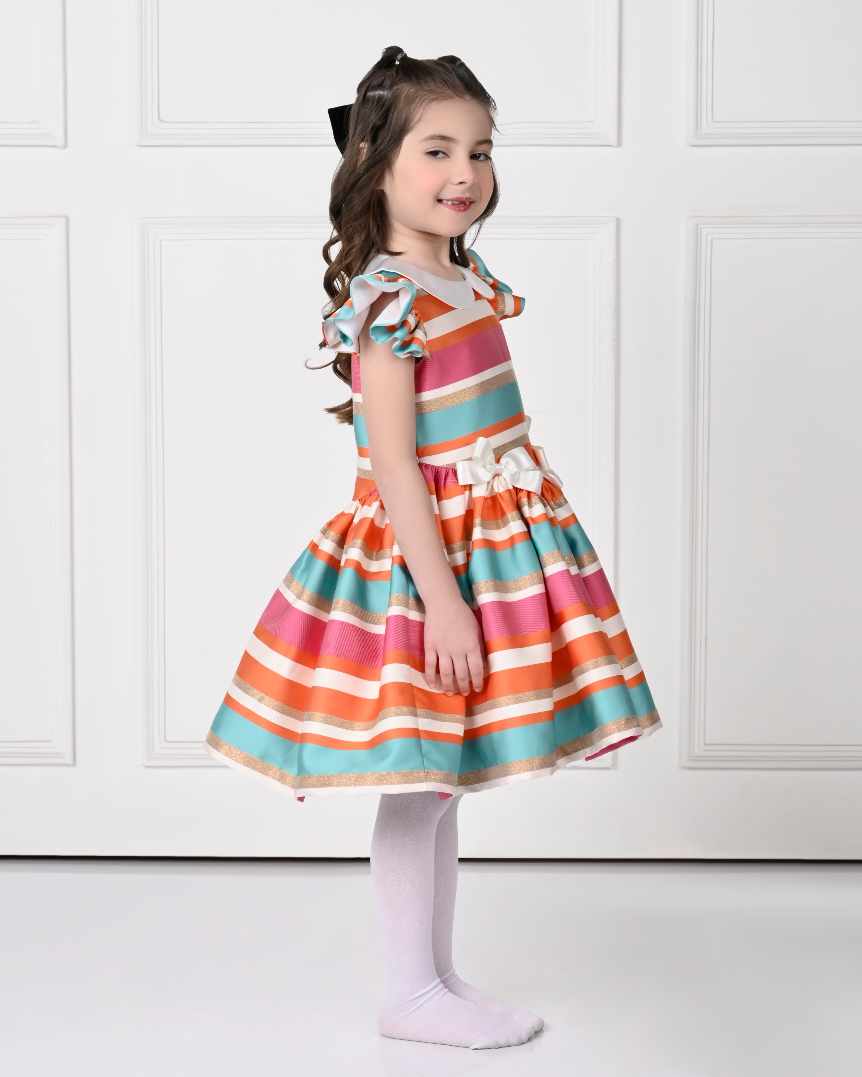 Stripes BonBon Bow Dress-Multi
