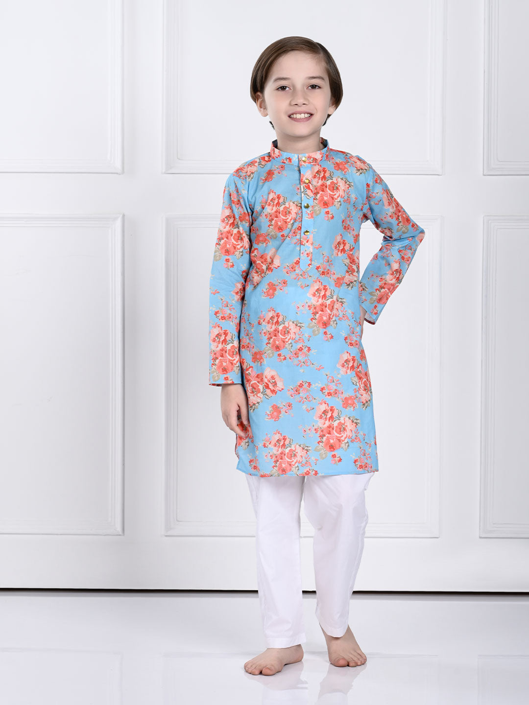 Jas - Blue Floral Kurta Pajama Set