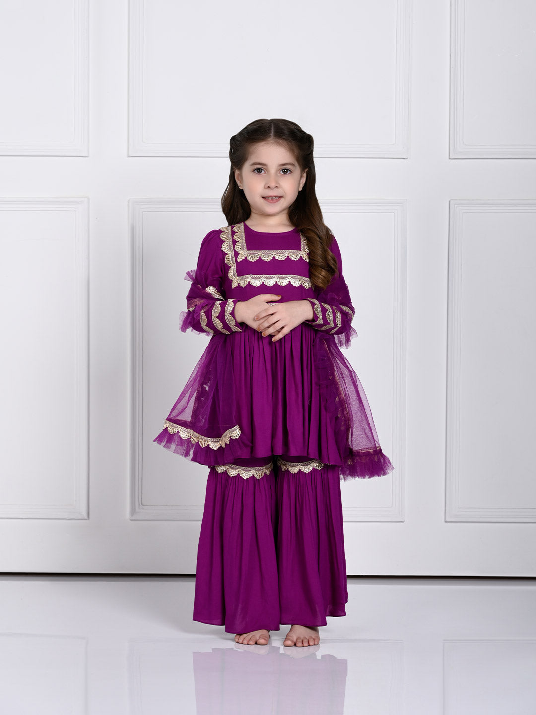 Amaira Suit Set- A Dark Purple Suit for Girls