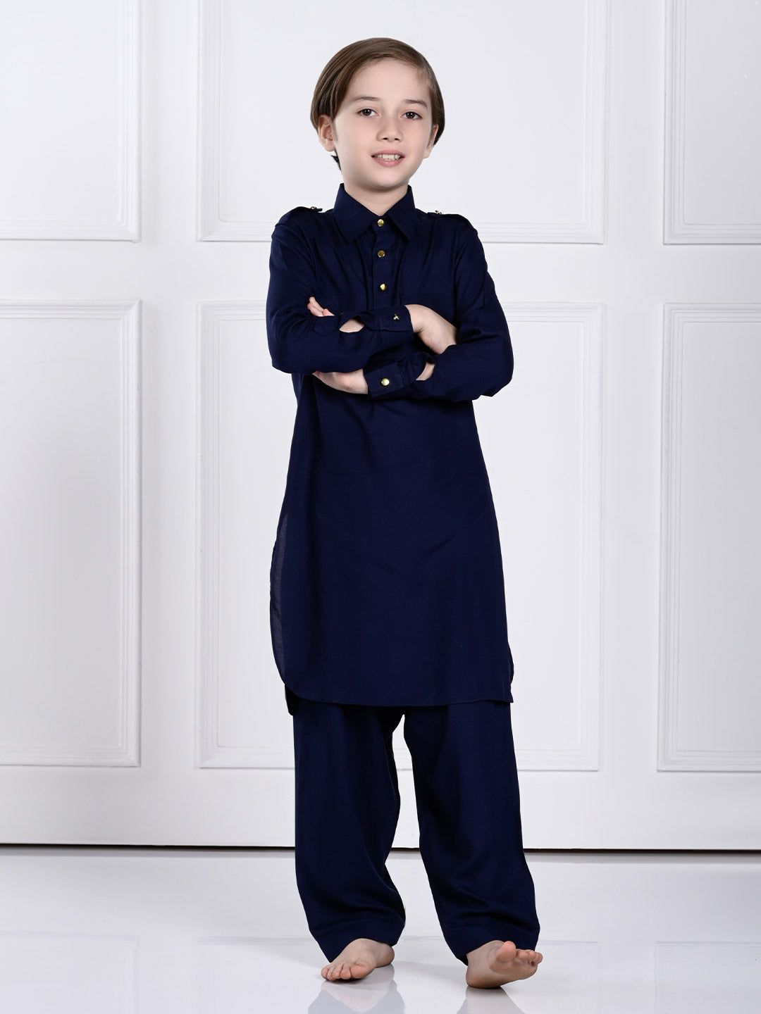 Neel - Navy Blue Pathani Kurta Pajama Set