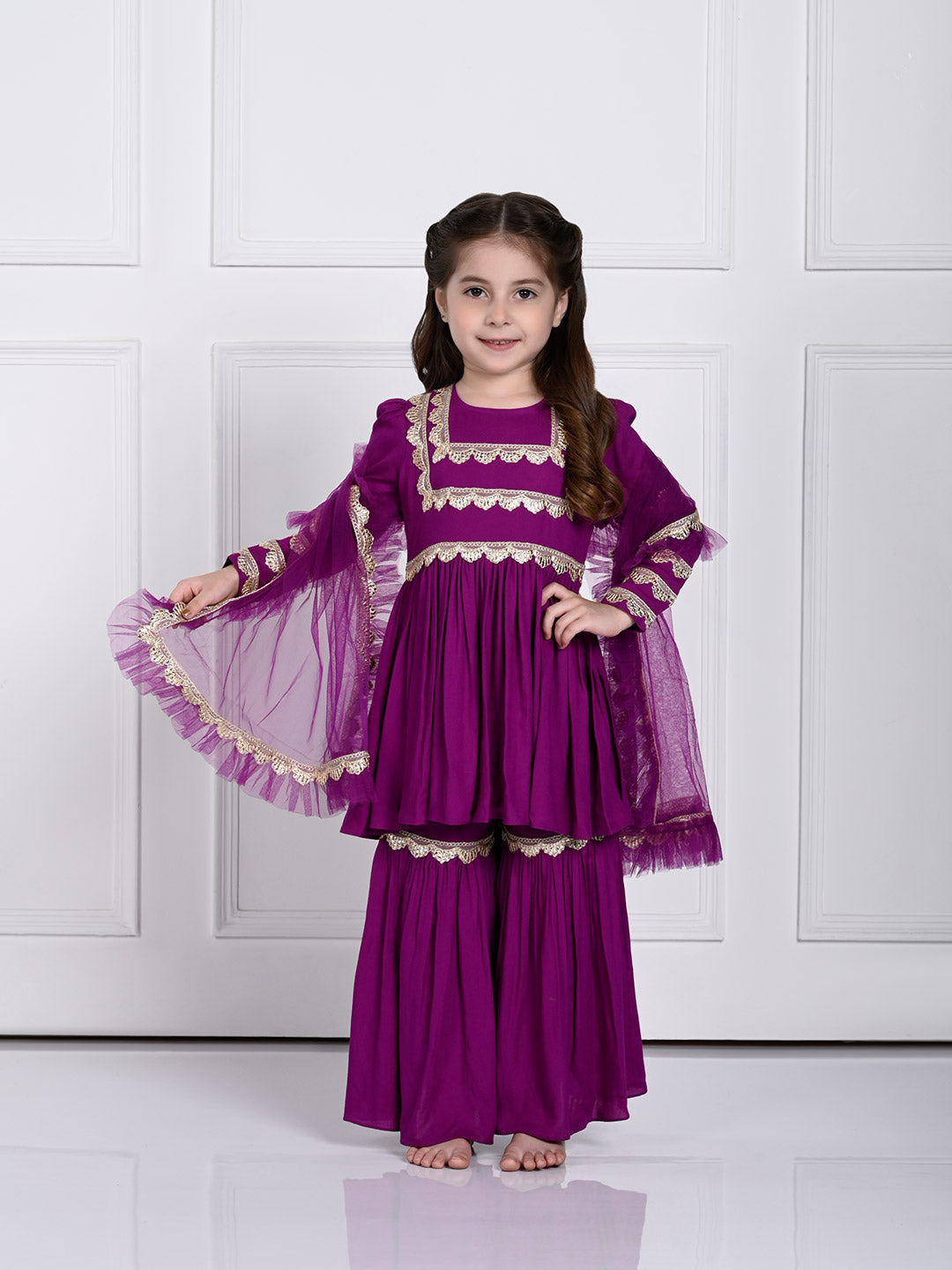 Amaira Suit Set- A Dark Purple Suit for Girls