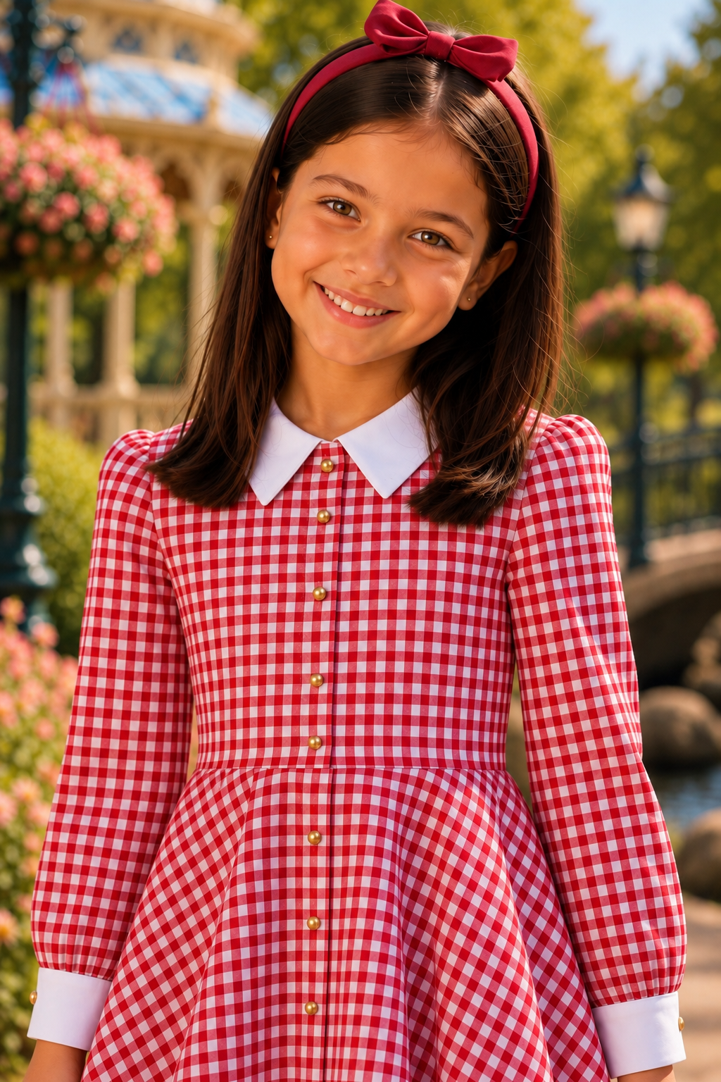 RED CHECK SHIRT DRESS