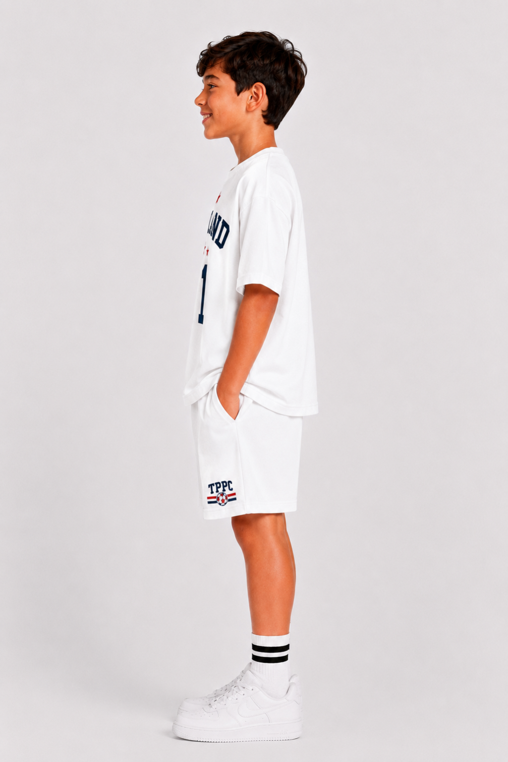 ENGLAND - OVERSIZED WHITE CO-ORD SET