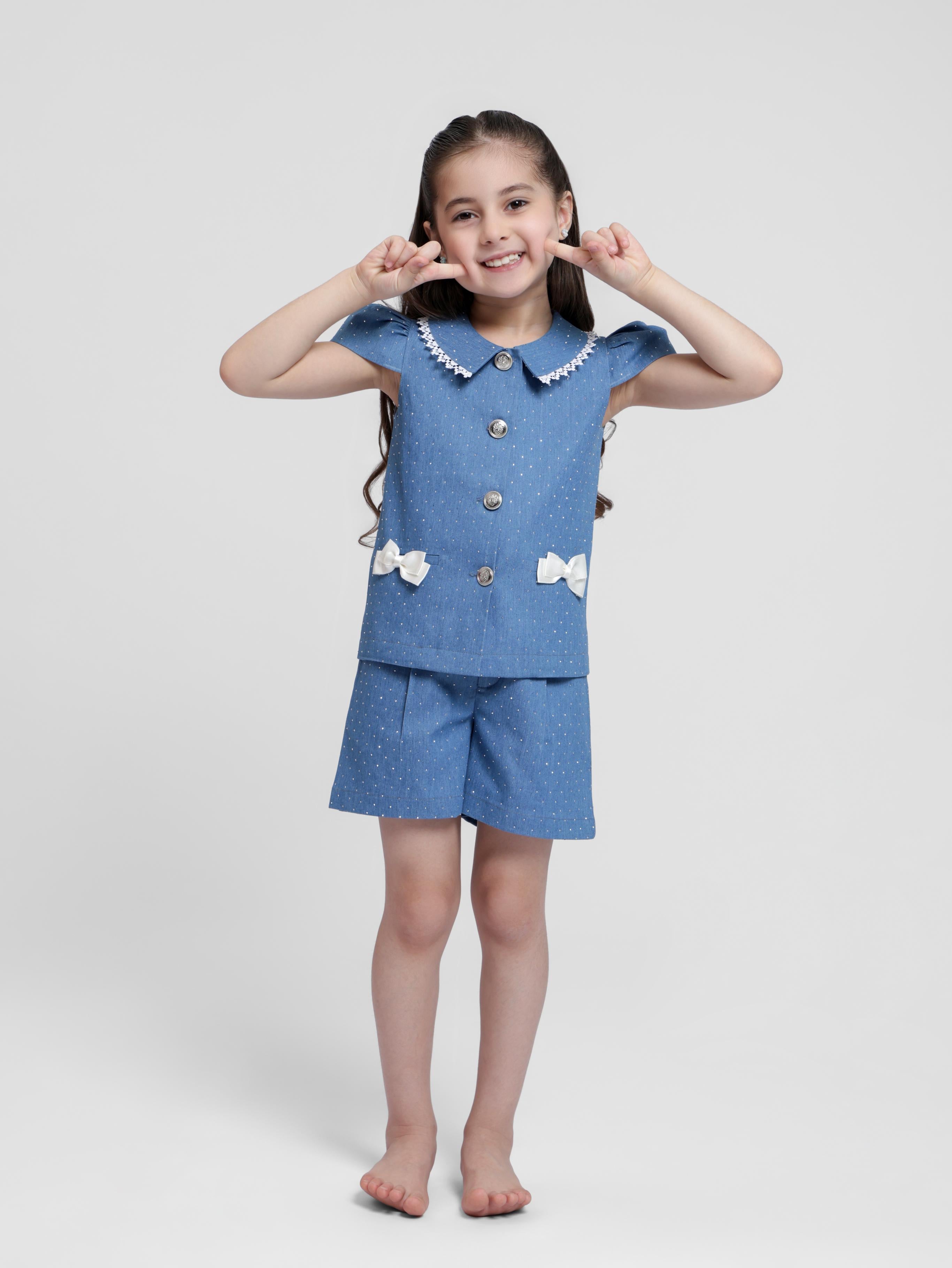 DENIM SWAROVSKI CO-ORD SET