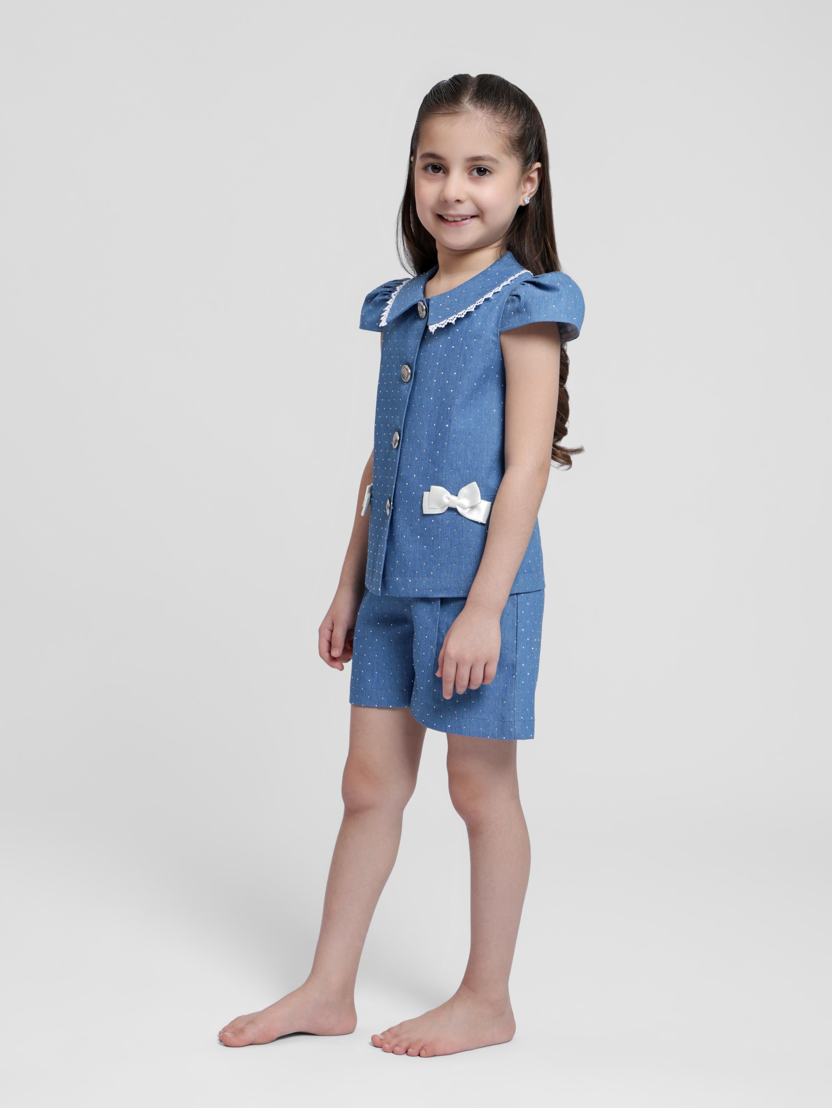 DENIM SWAROVSKI CO-ORD SET