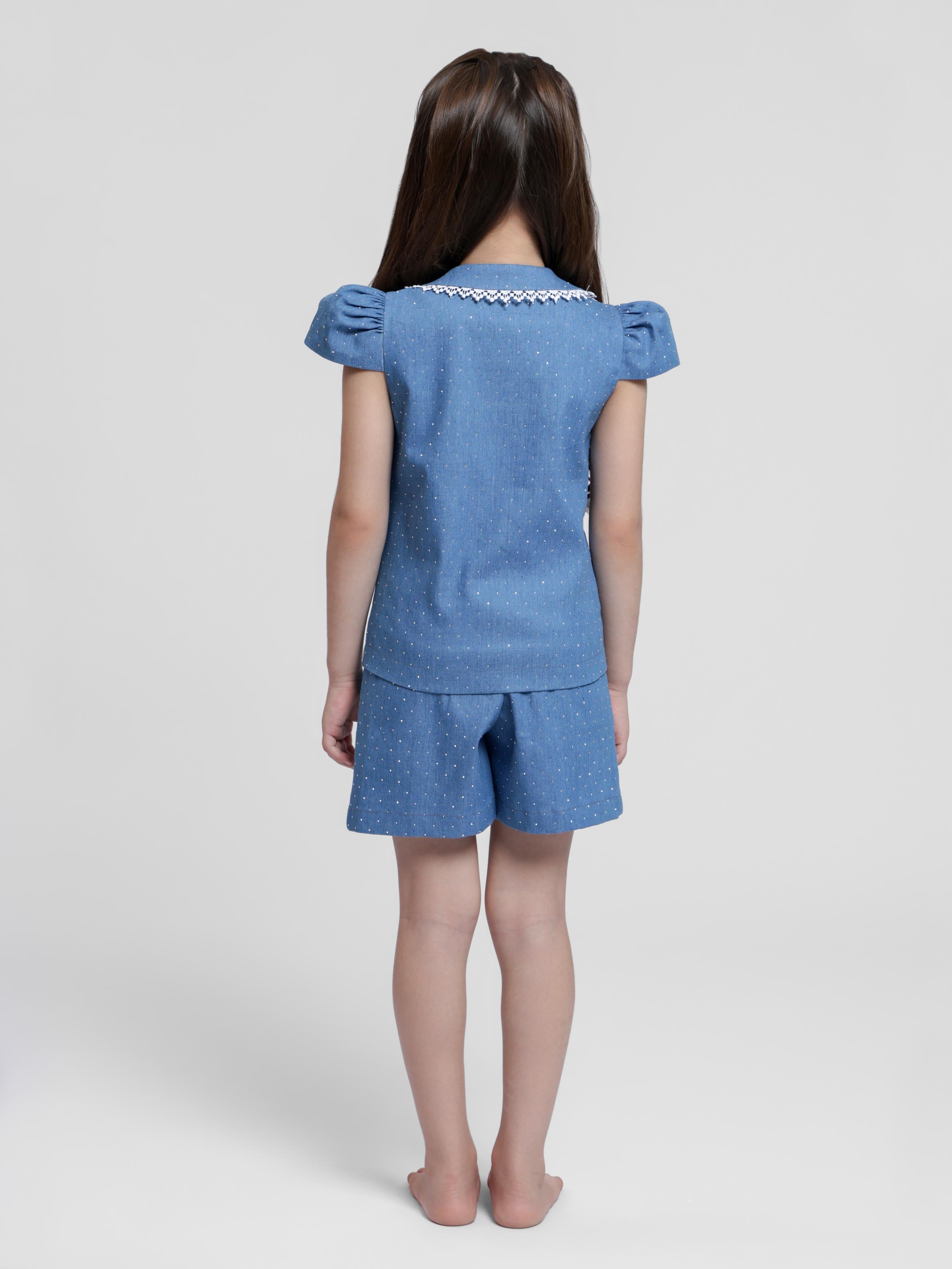 DENIM SWAROVSKI CO-ORD SET