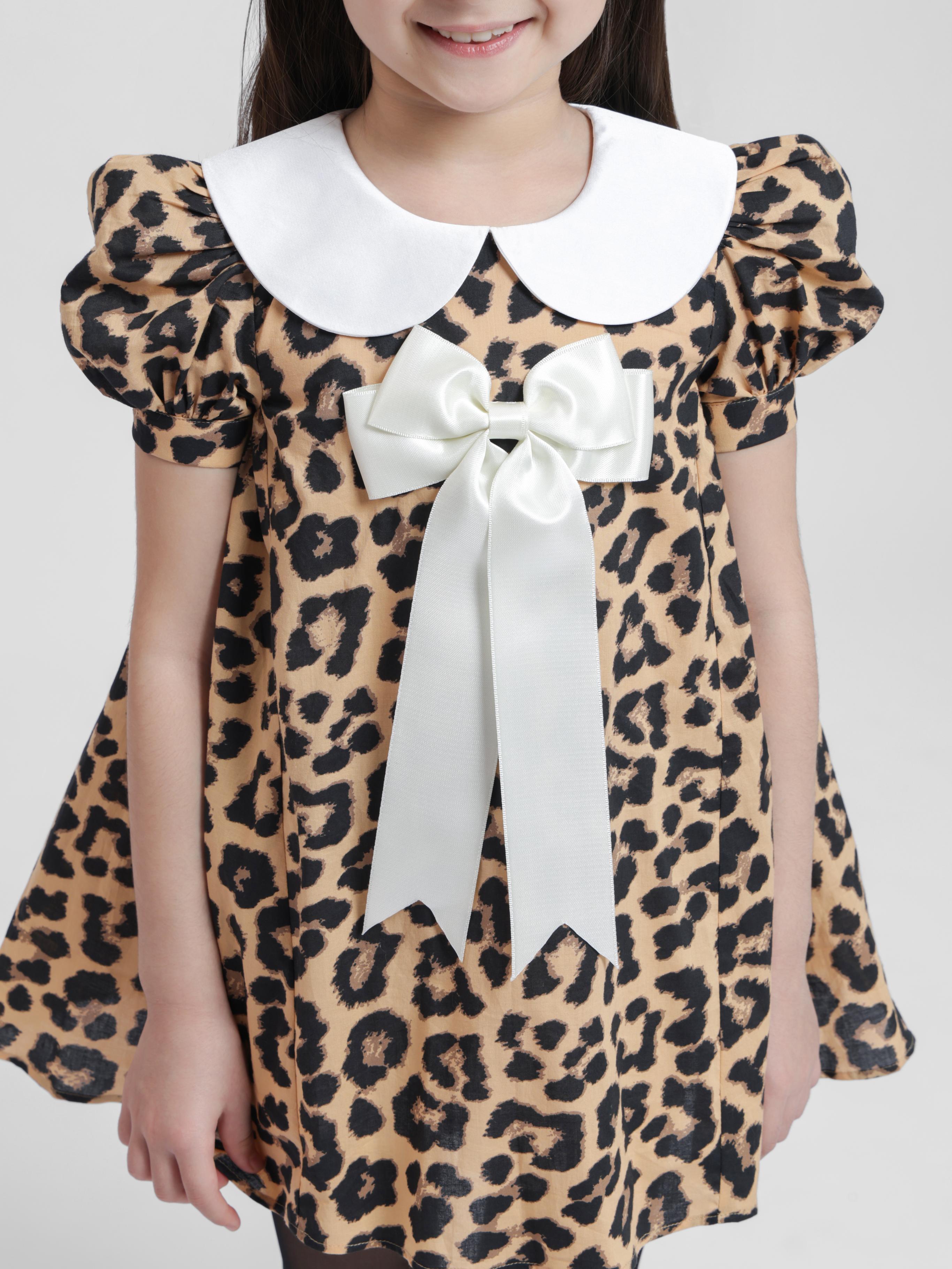 BROWN LEOPARD - HALF SLEEVES DRESS