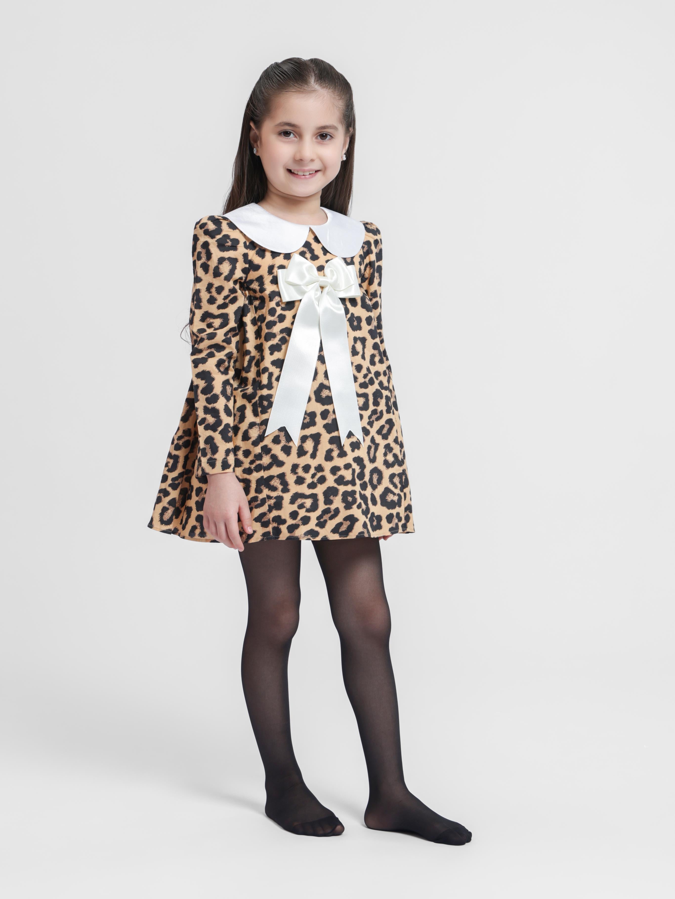 BROWN LEOPARD - FULL SLEEVES DRESS