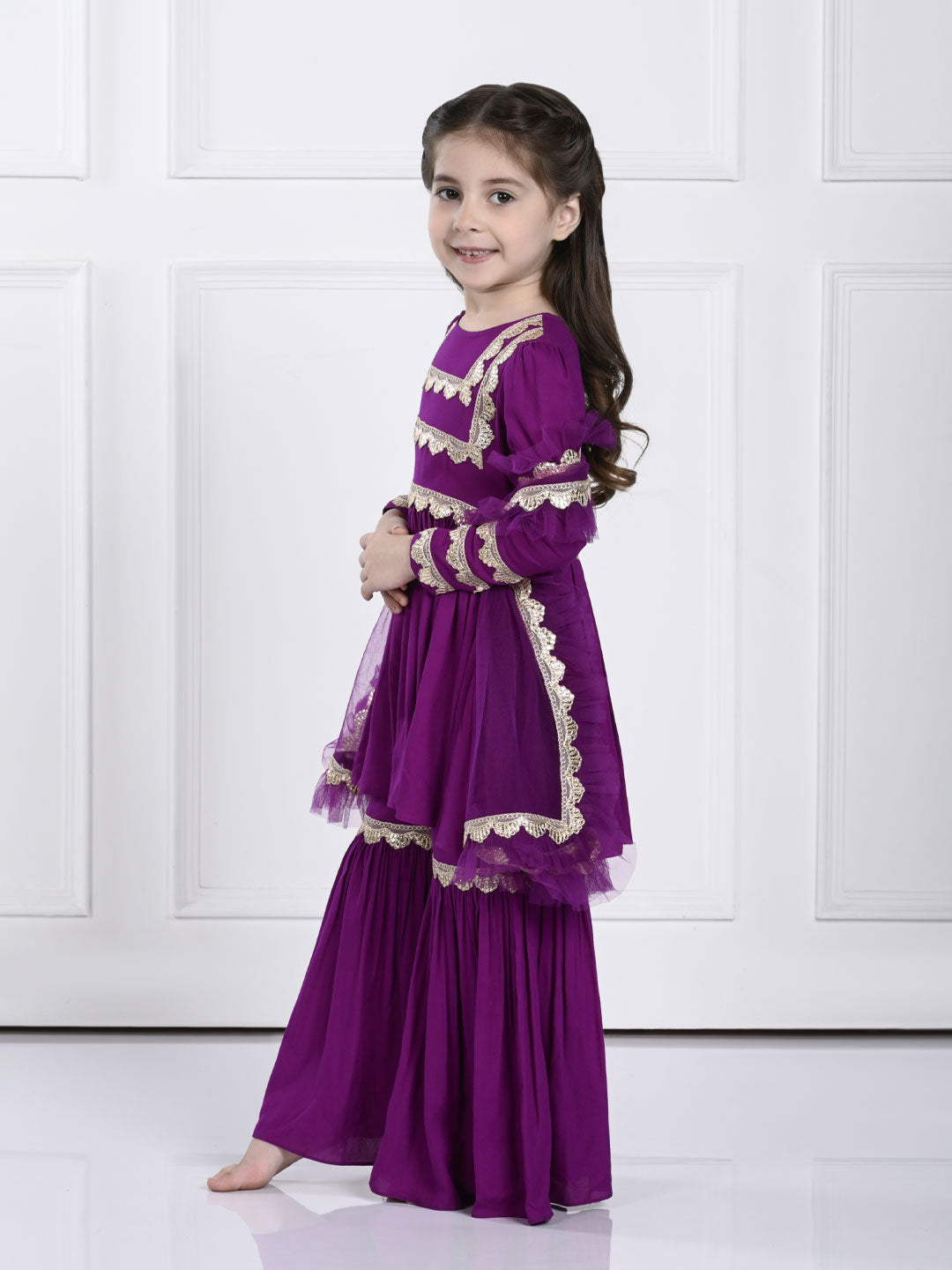 Amaira Suit Set- A Dark Purple Suit for Girls
