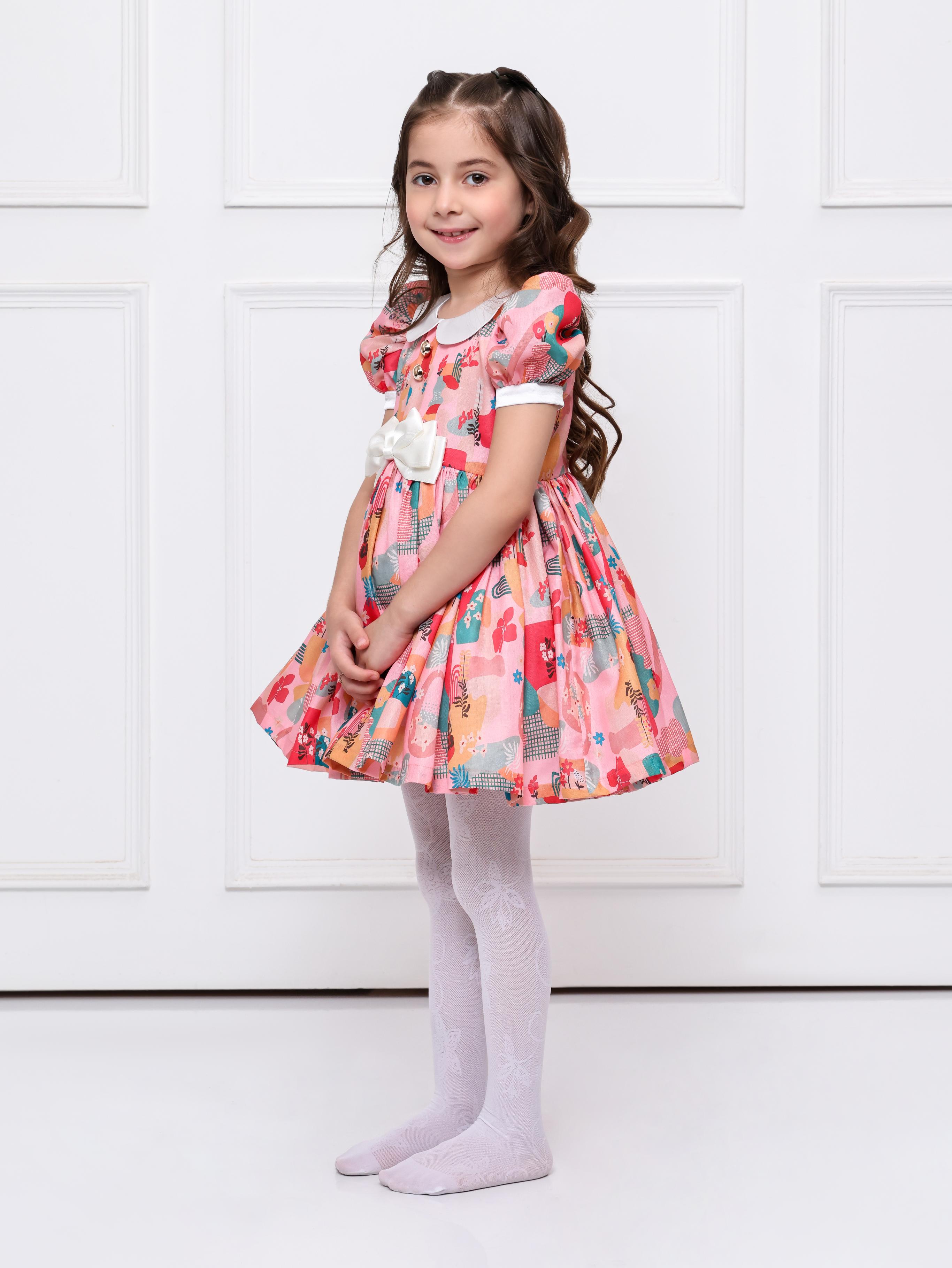 Peach Abstract Print dress