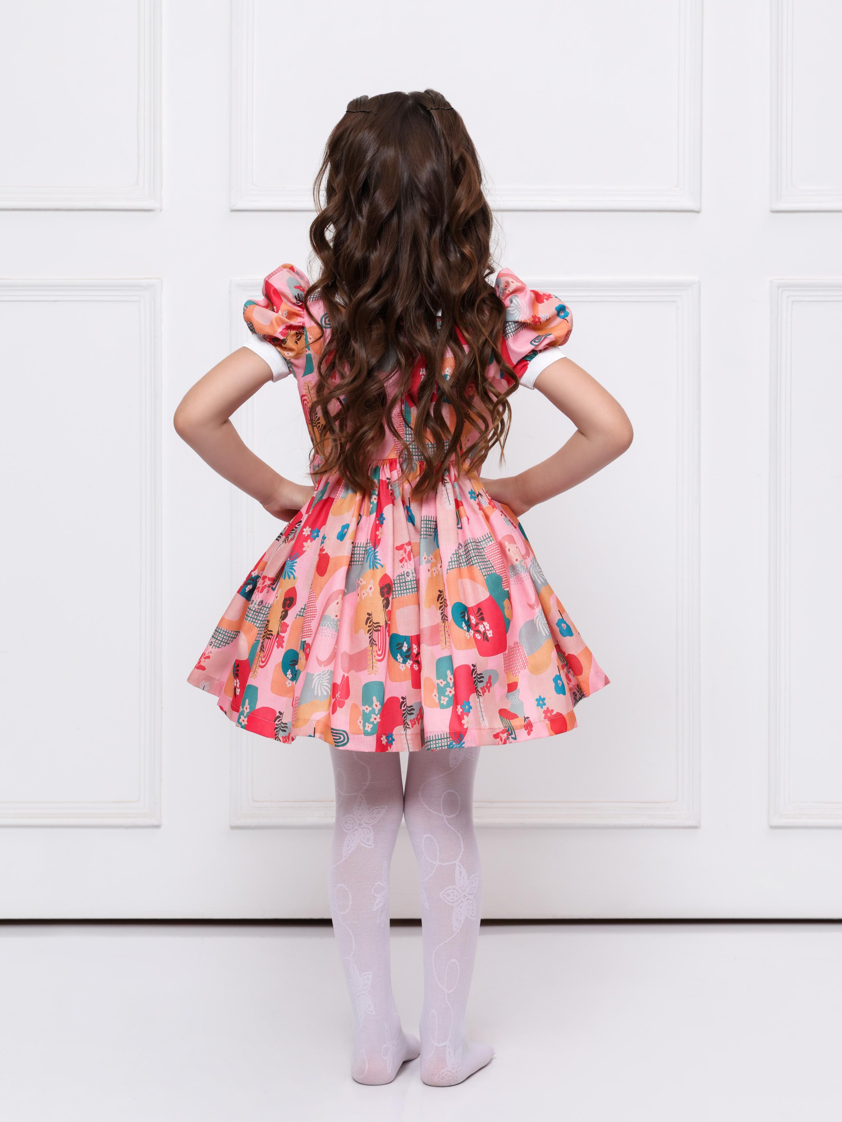 Peach Abstract Print dress