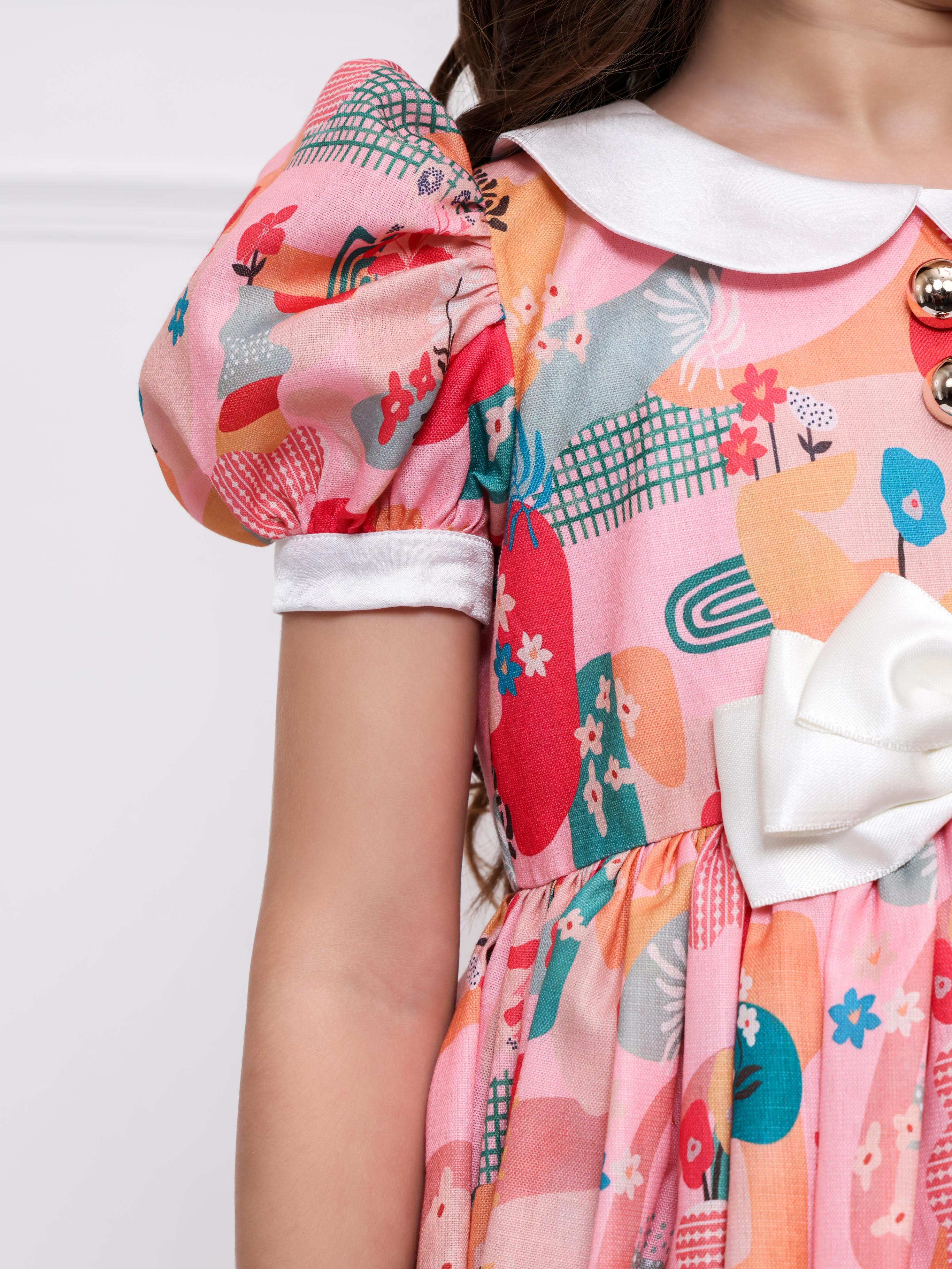 Peach Abstract Print dress