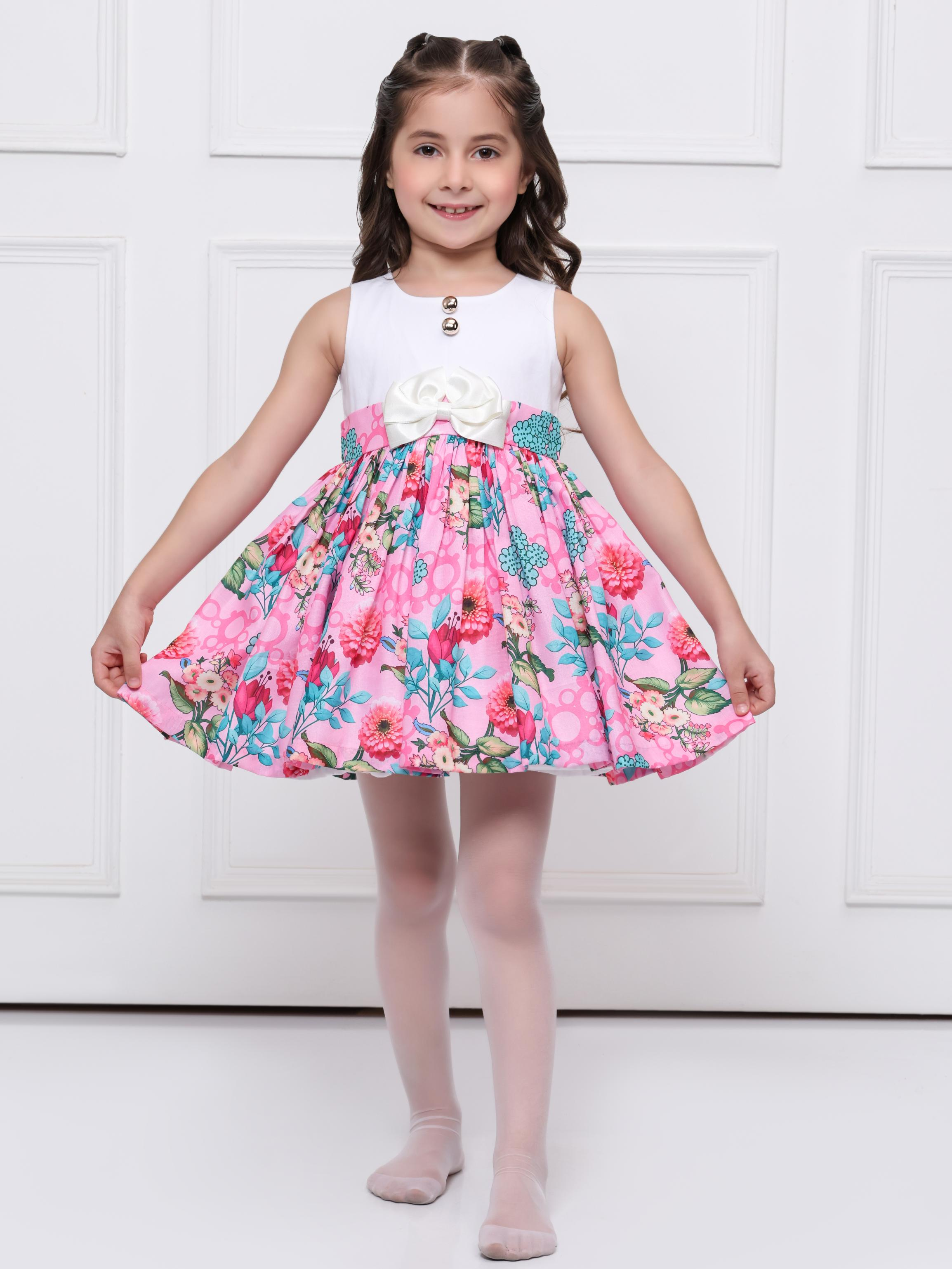 Pink Floral Sleeveless dress