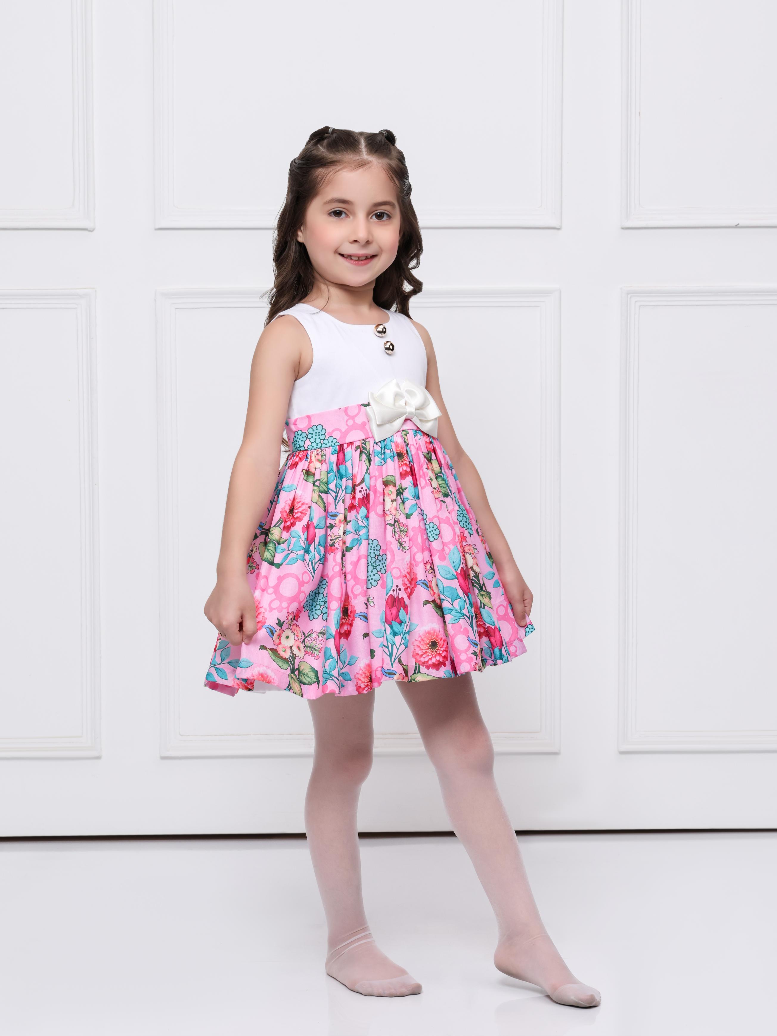 Pink Floral Sleeveless dress