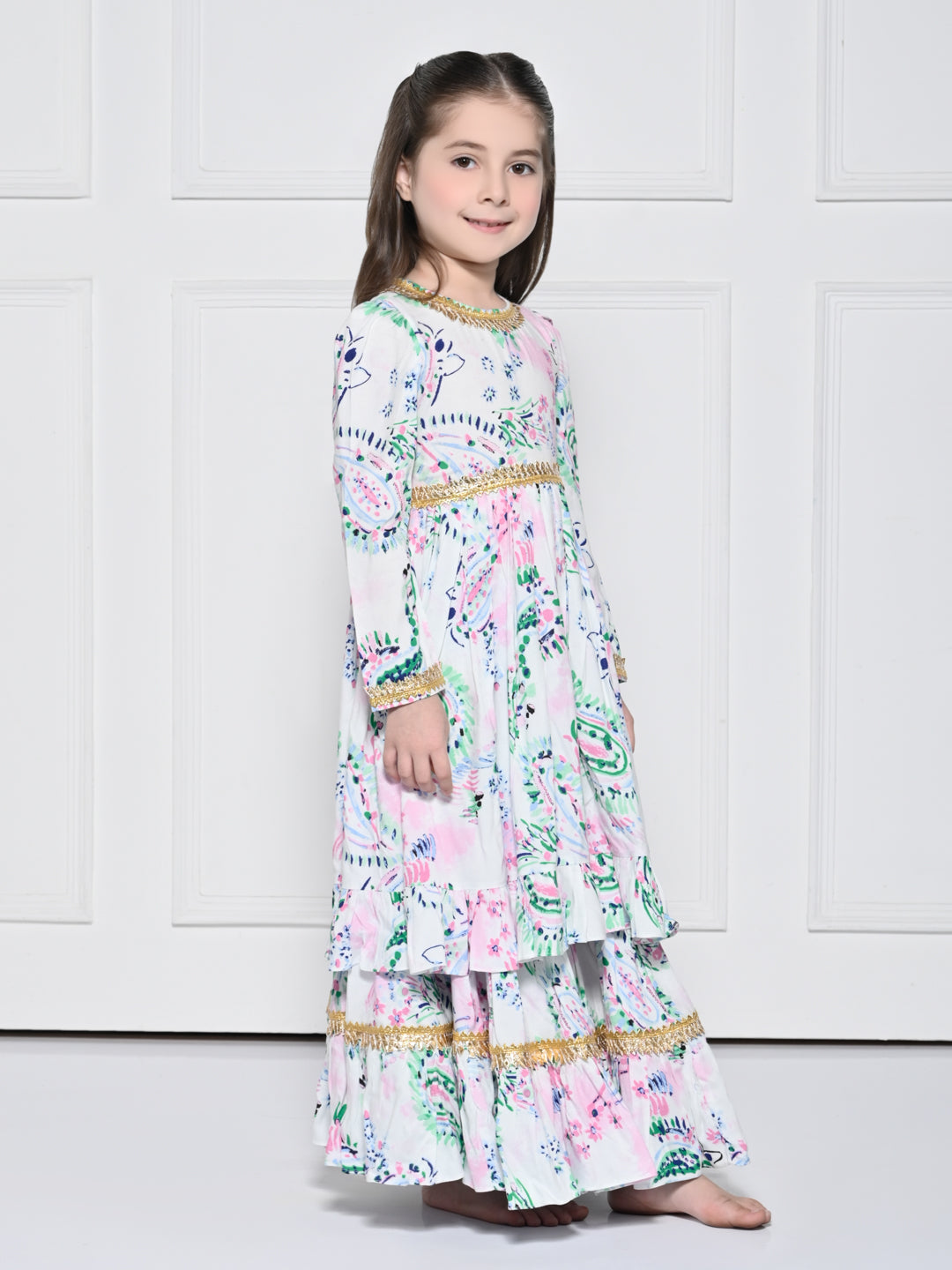 SIYA - A White Rayon Suit for Girls