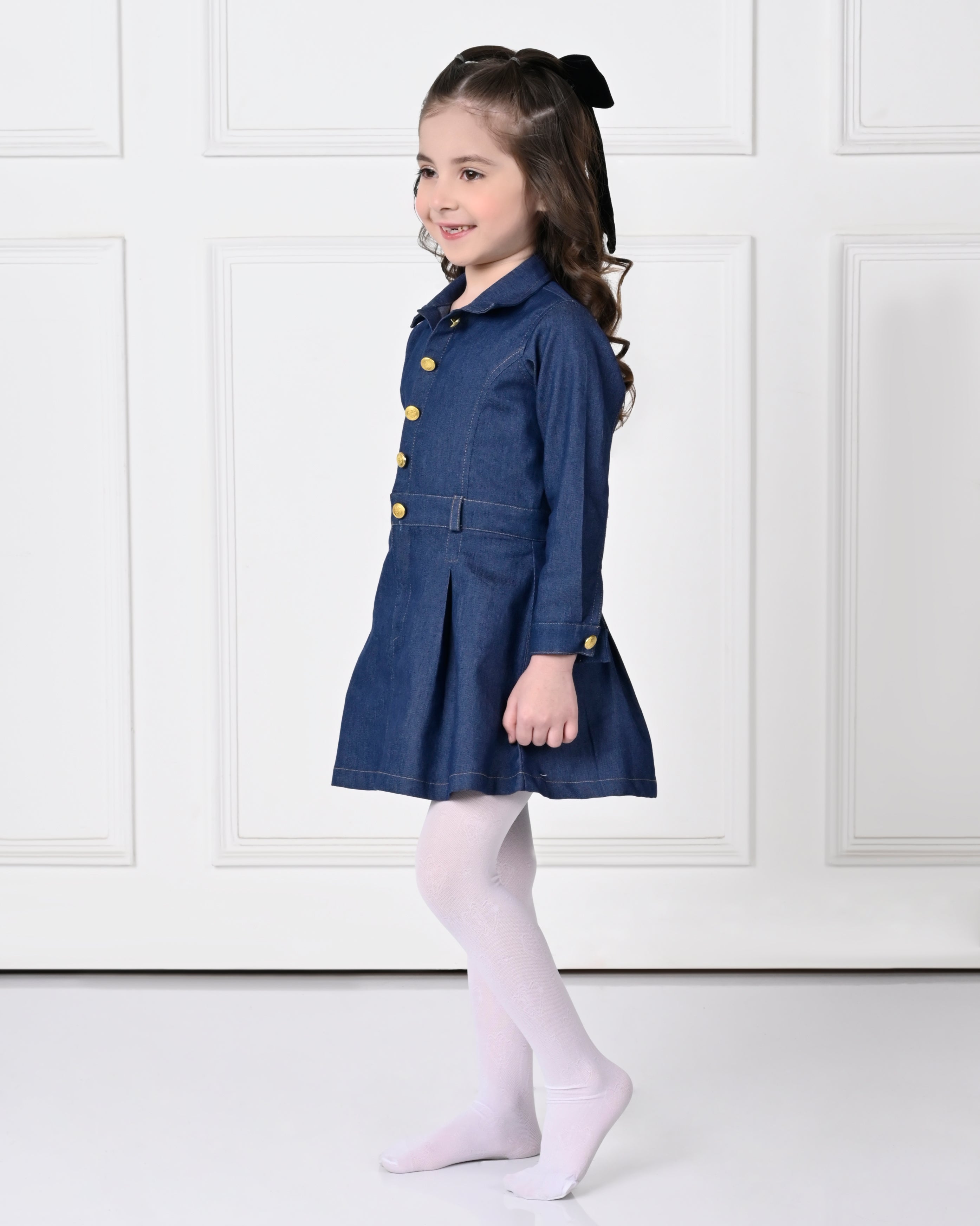 Dark Blue Full Sleeve Denim Dress