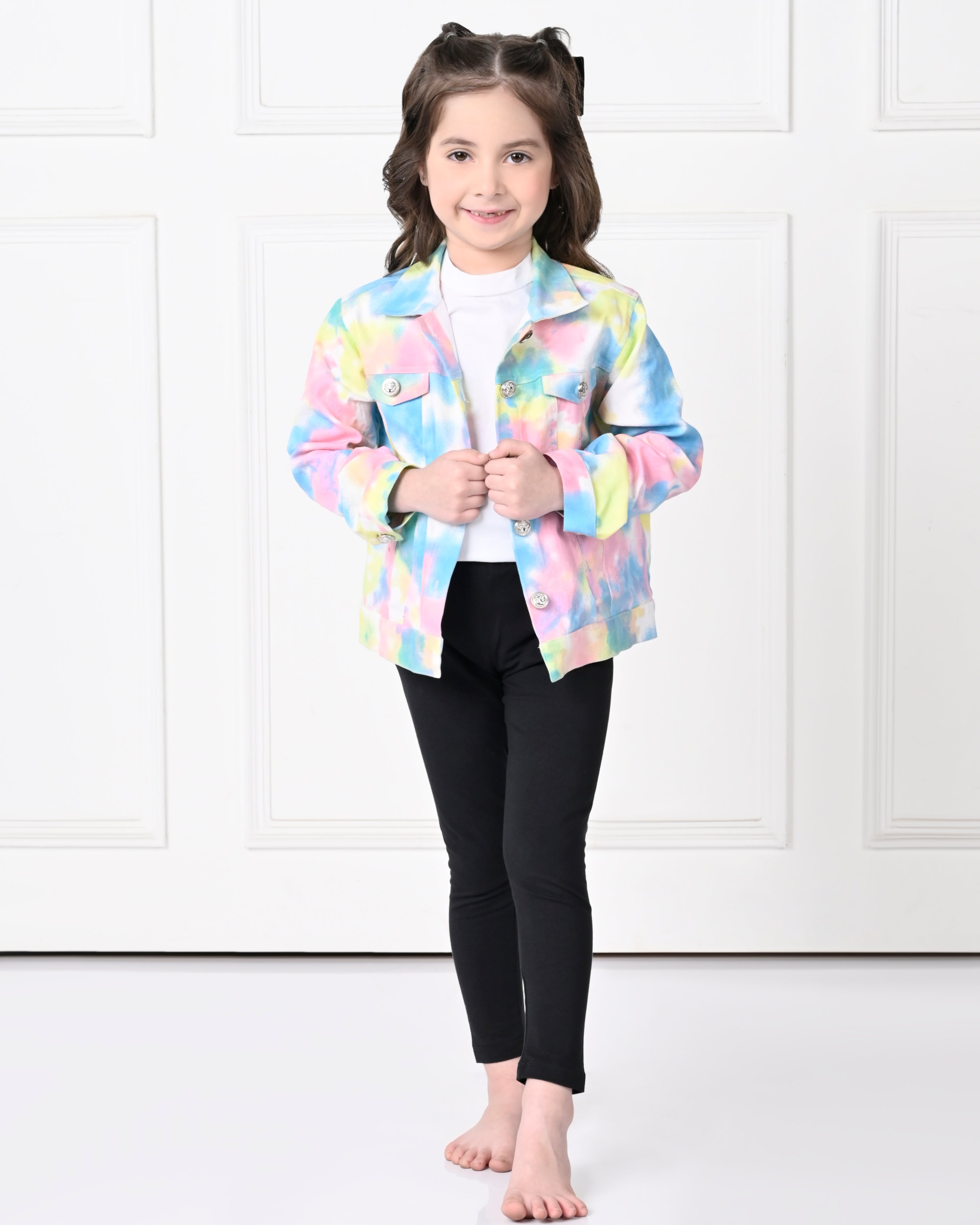 Tye Dye Over Size Full Sleeve Denim Jacket