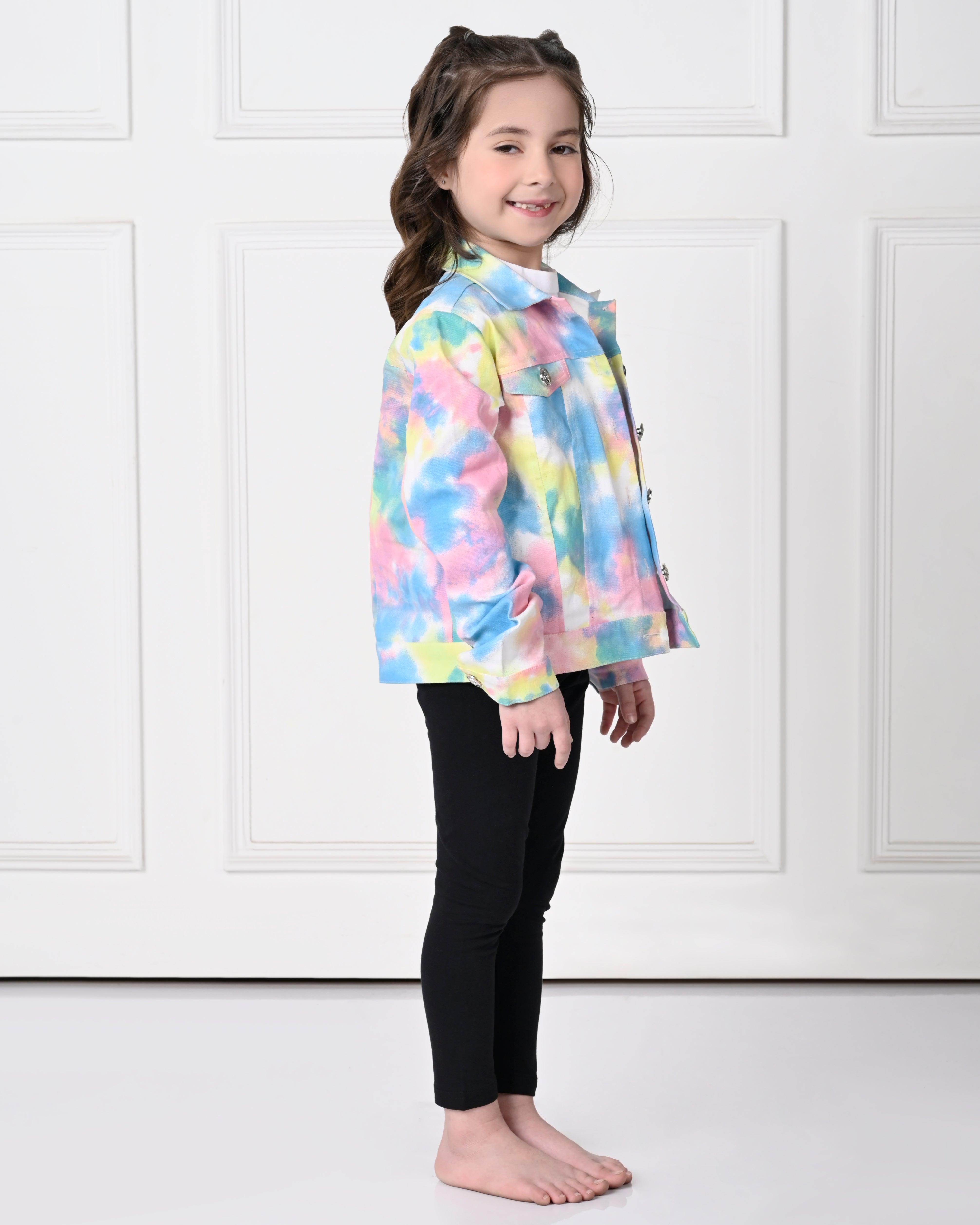 Tye Dye Over Size Full Sleeve Denim Jacket