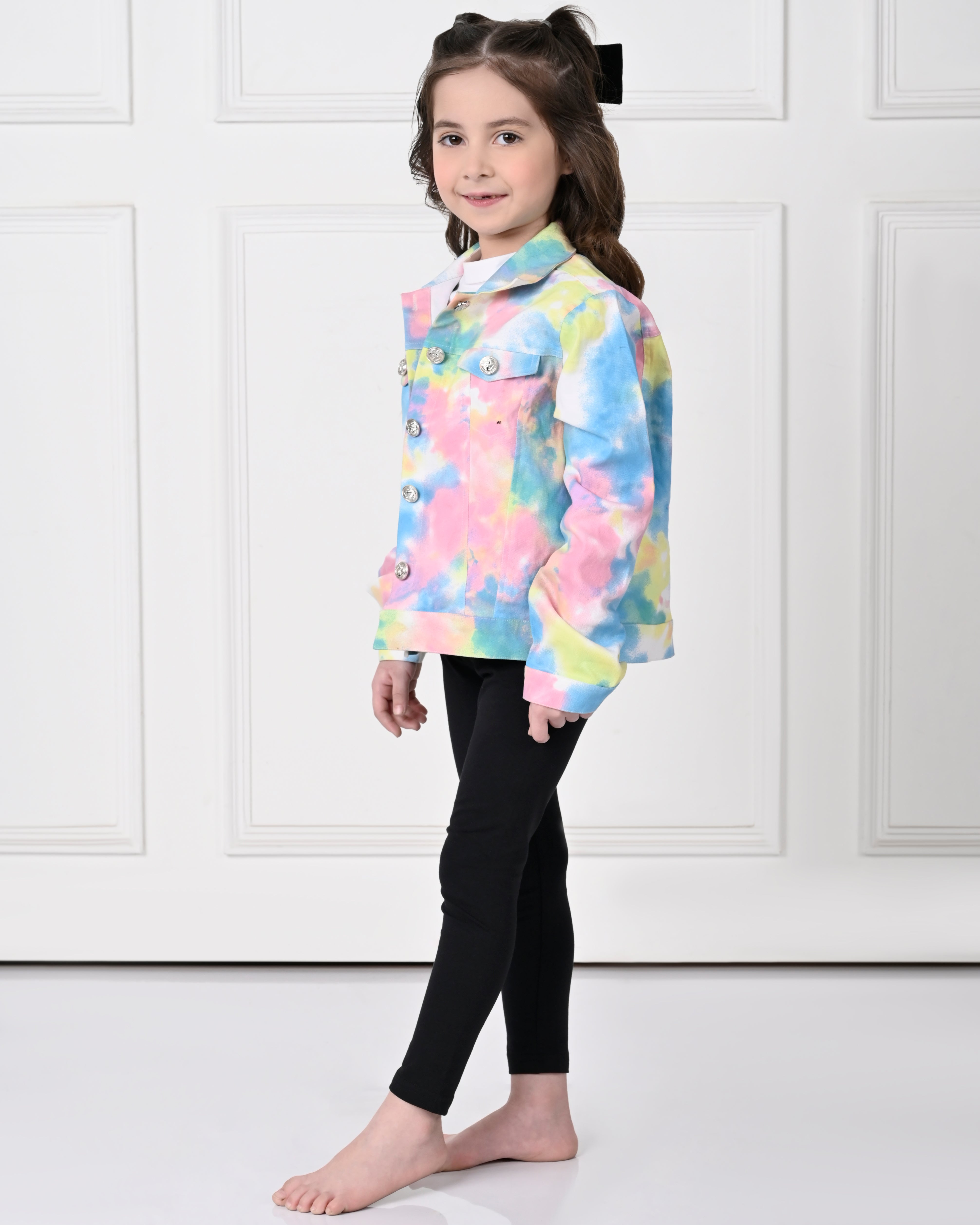 Tye Dye Over Size Full Sleeve Denim Jacket