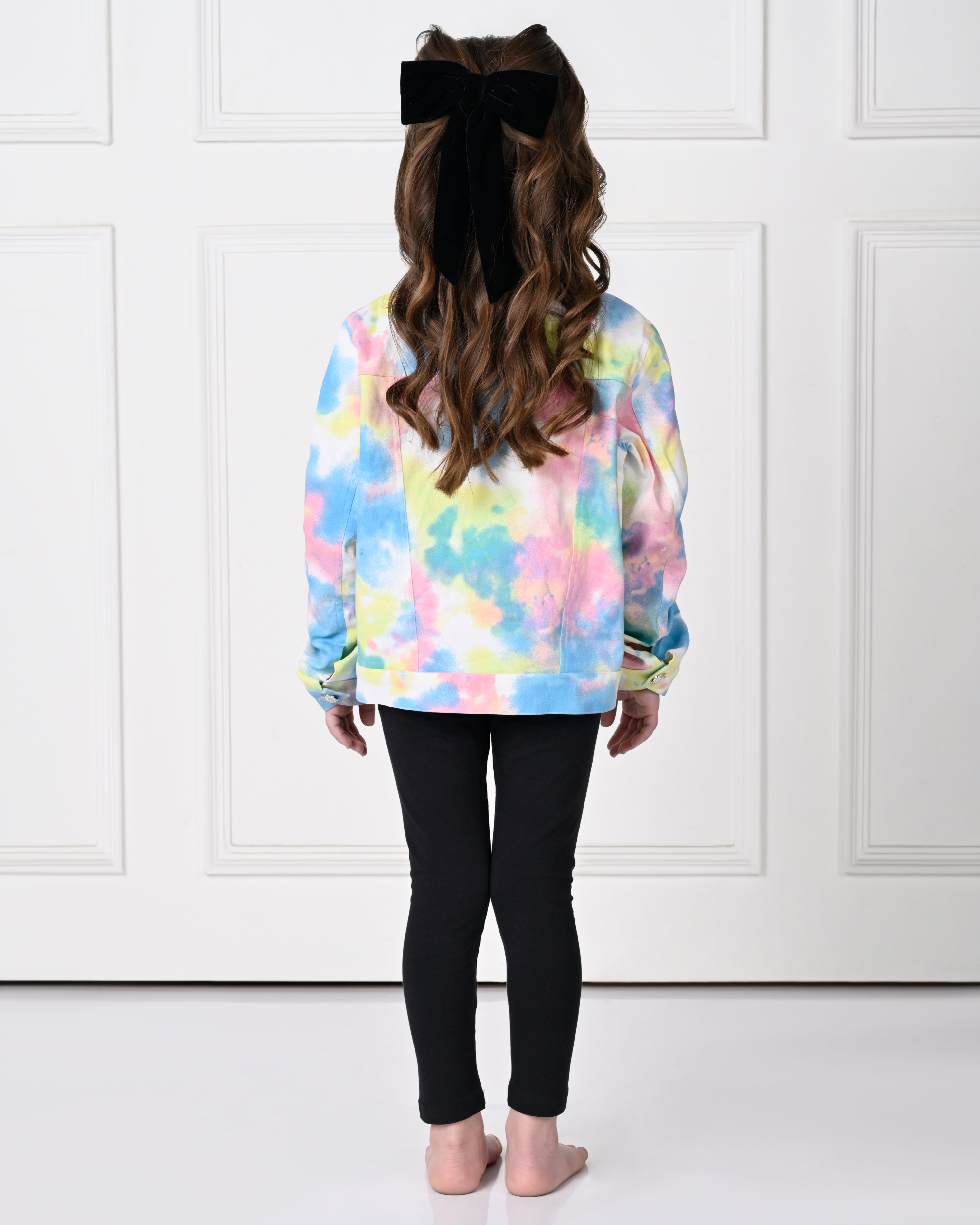 Tye Dye Over Size Full Sleeve Denim Jacket