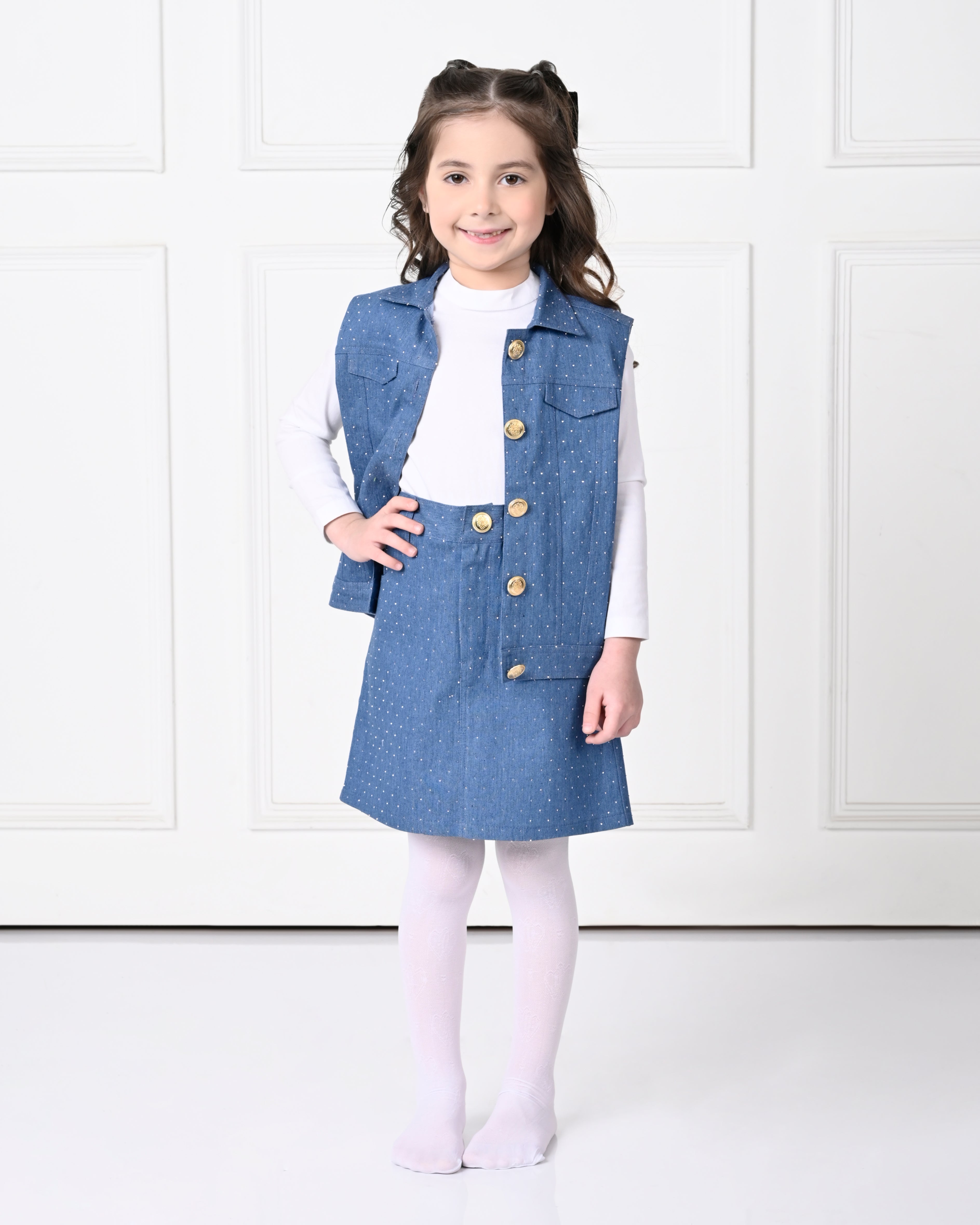 Navy Blue Denim Skirt