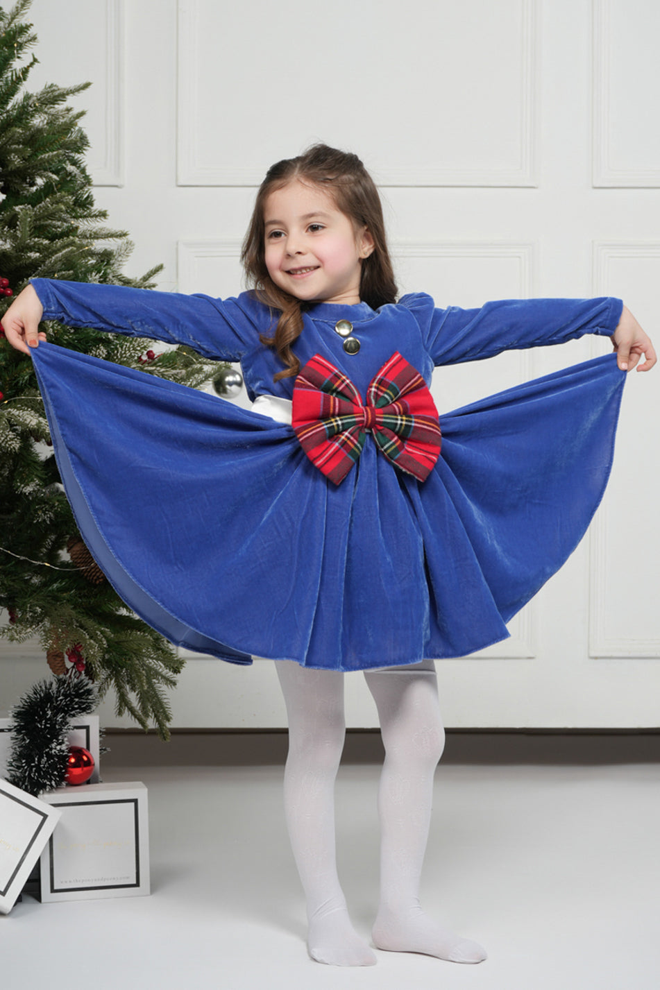 ROYAL BLUE VELVET DRESS