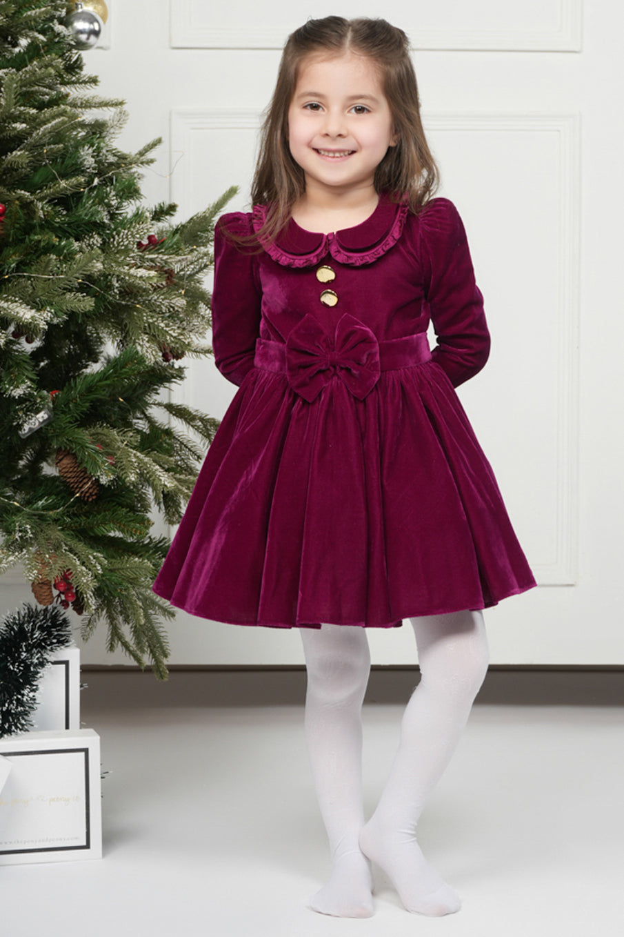 BURGUNDY VELVET DRESS