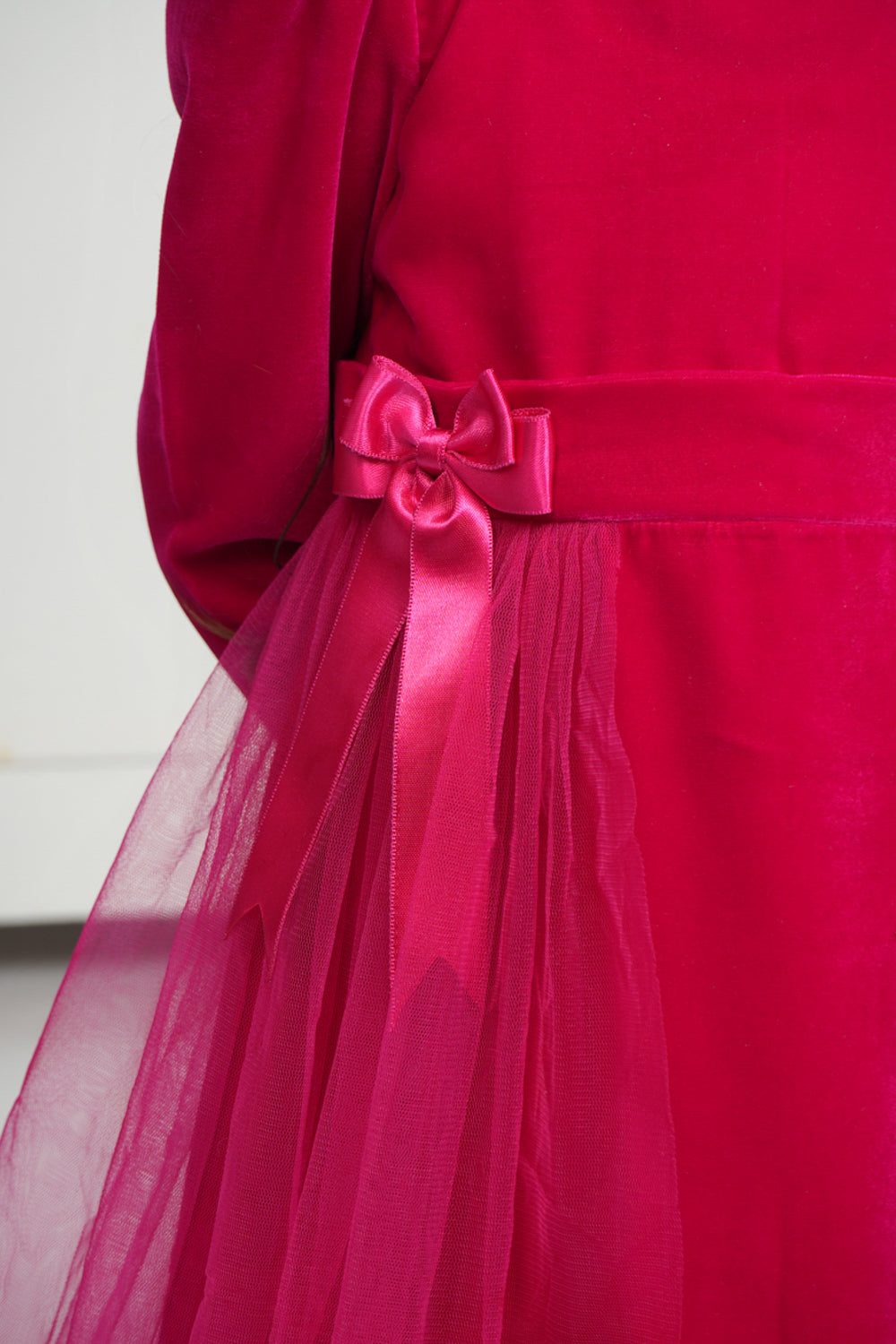 MAGENTA VELVET DRESS