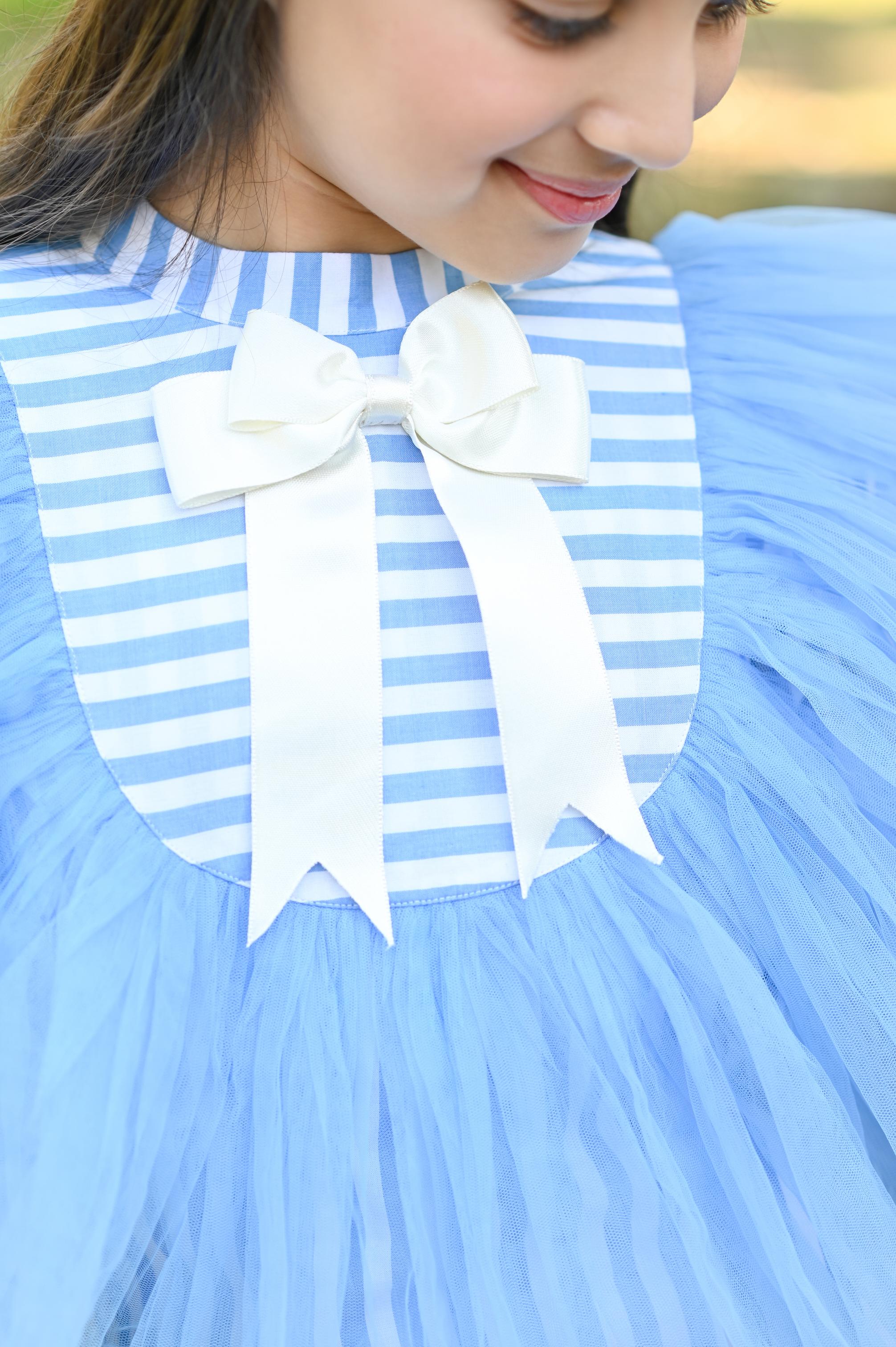 LILLY FRILL SHIRT - BLUE