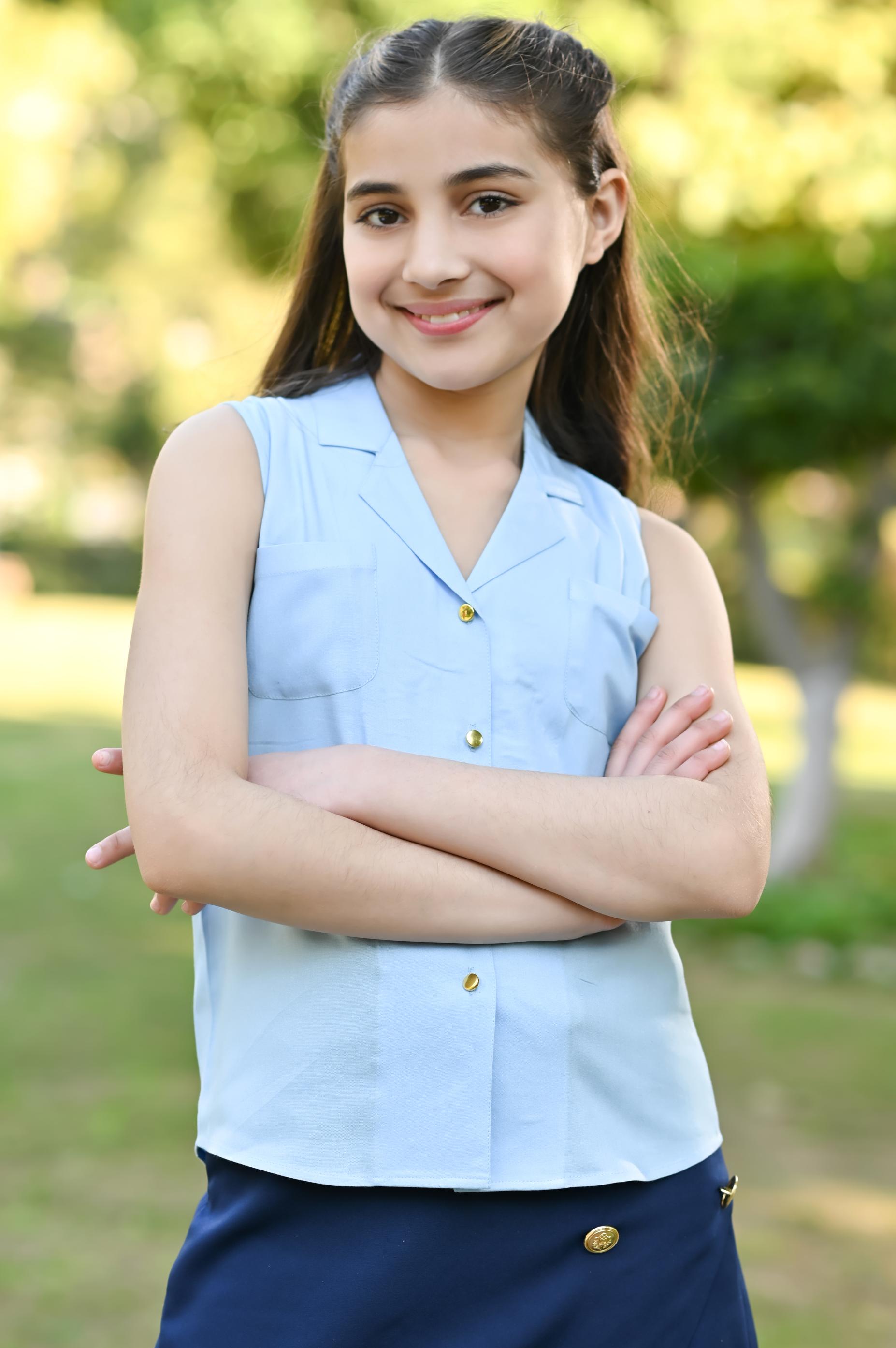 LIGHT BLUE SHIRT & NAVY BLUE SKORTS SET